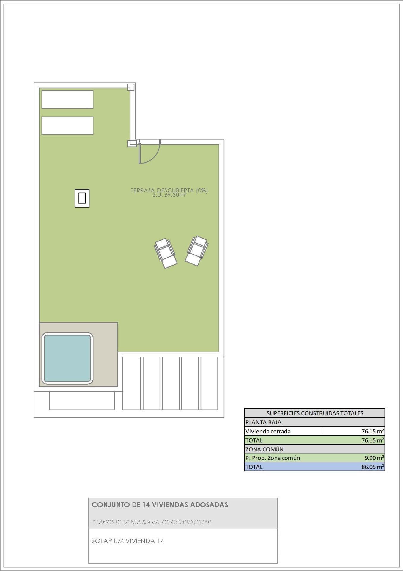 Obra Nueva en Rojales: Chalet 2 Dormitorios c/ Terraza y Solárium