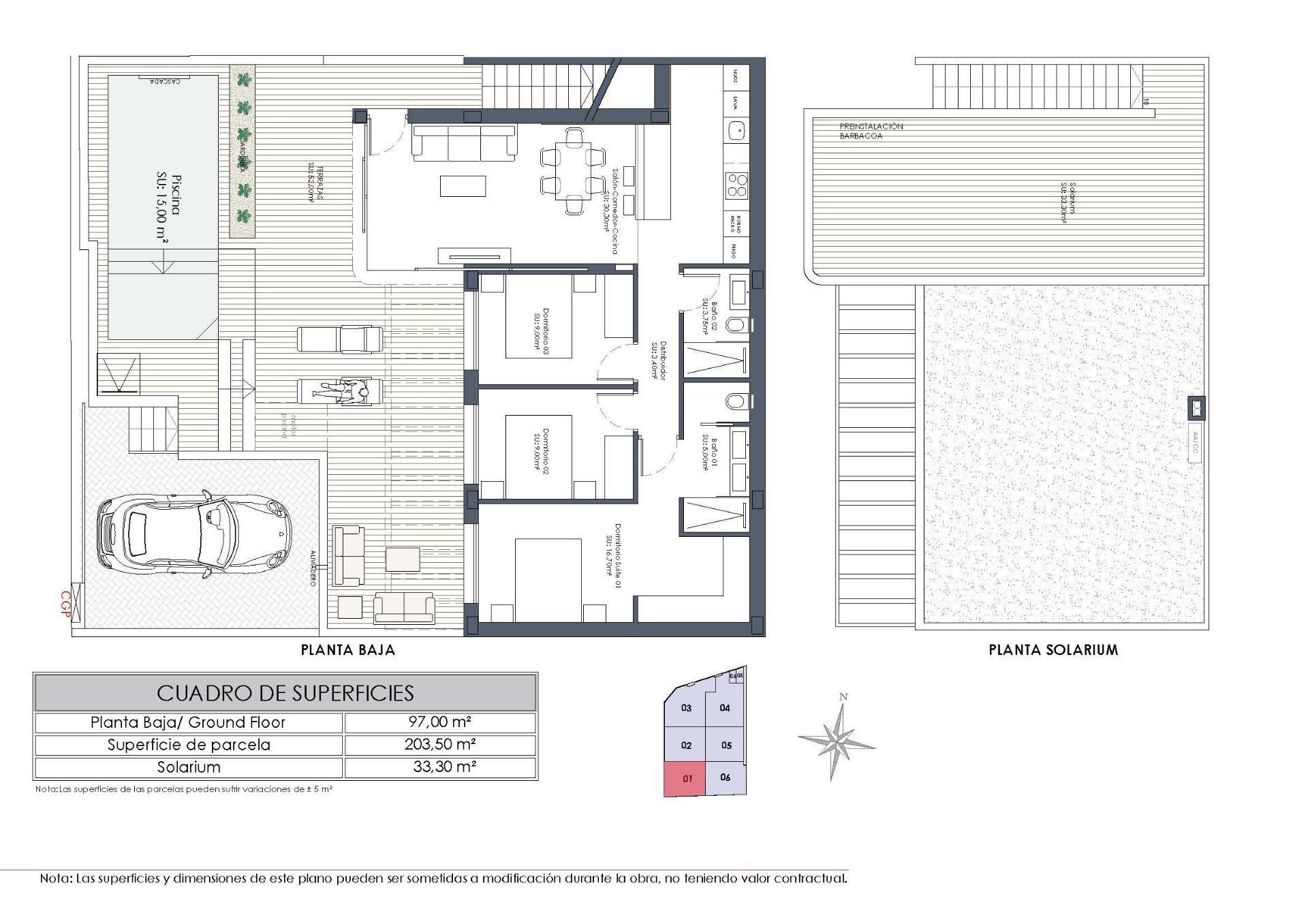 Piso obra nueva con piscina en Dolores, Alicante — 3 dorm.