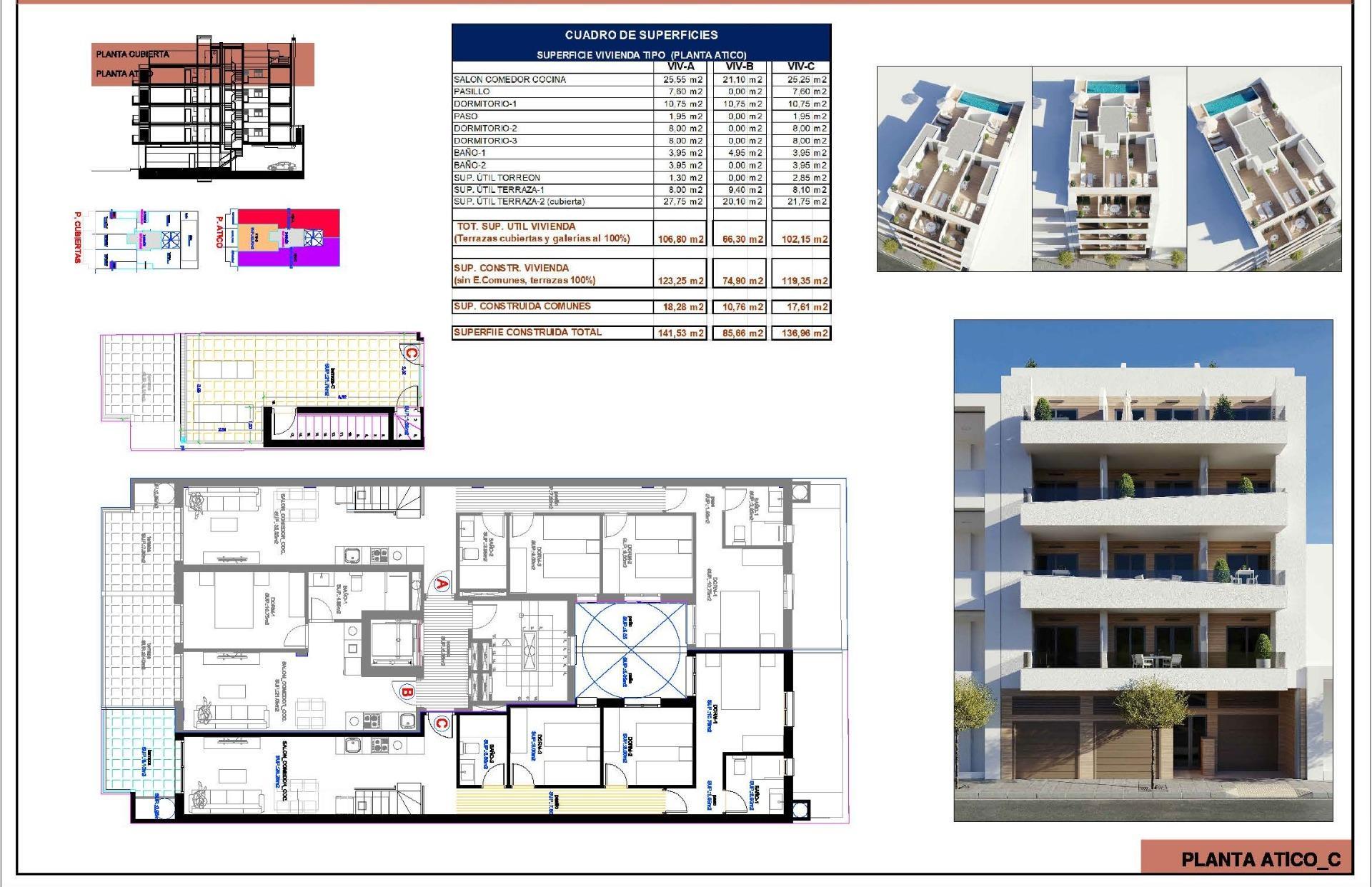 Ático Obra Nueva con Piscina Privada en Torrevieja — 3 Dormitorios