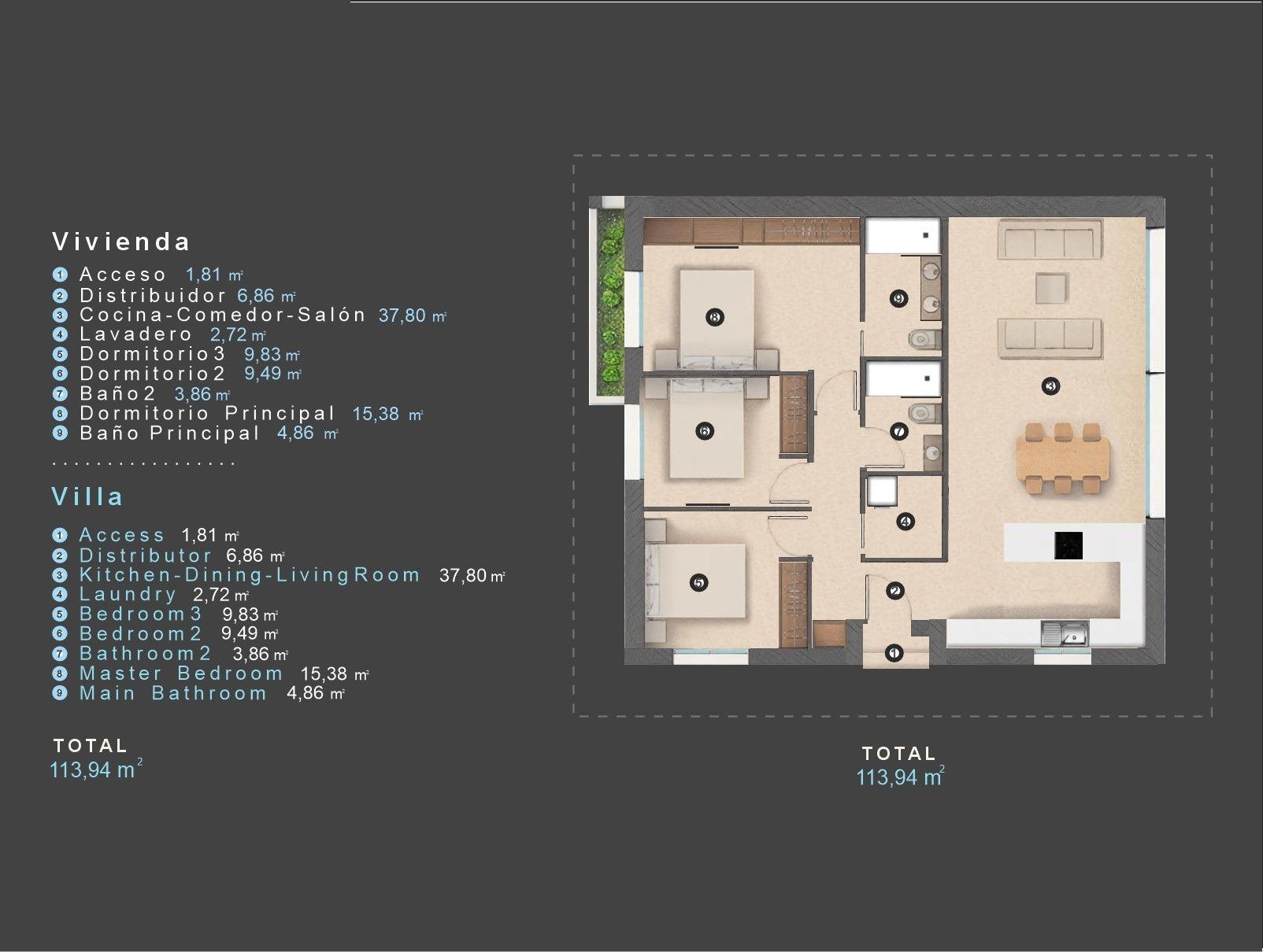 Villa Obra Nueva en Orihuela Costa con Piscina Privada — 3 Dorm.