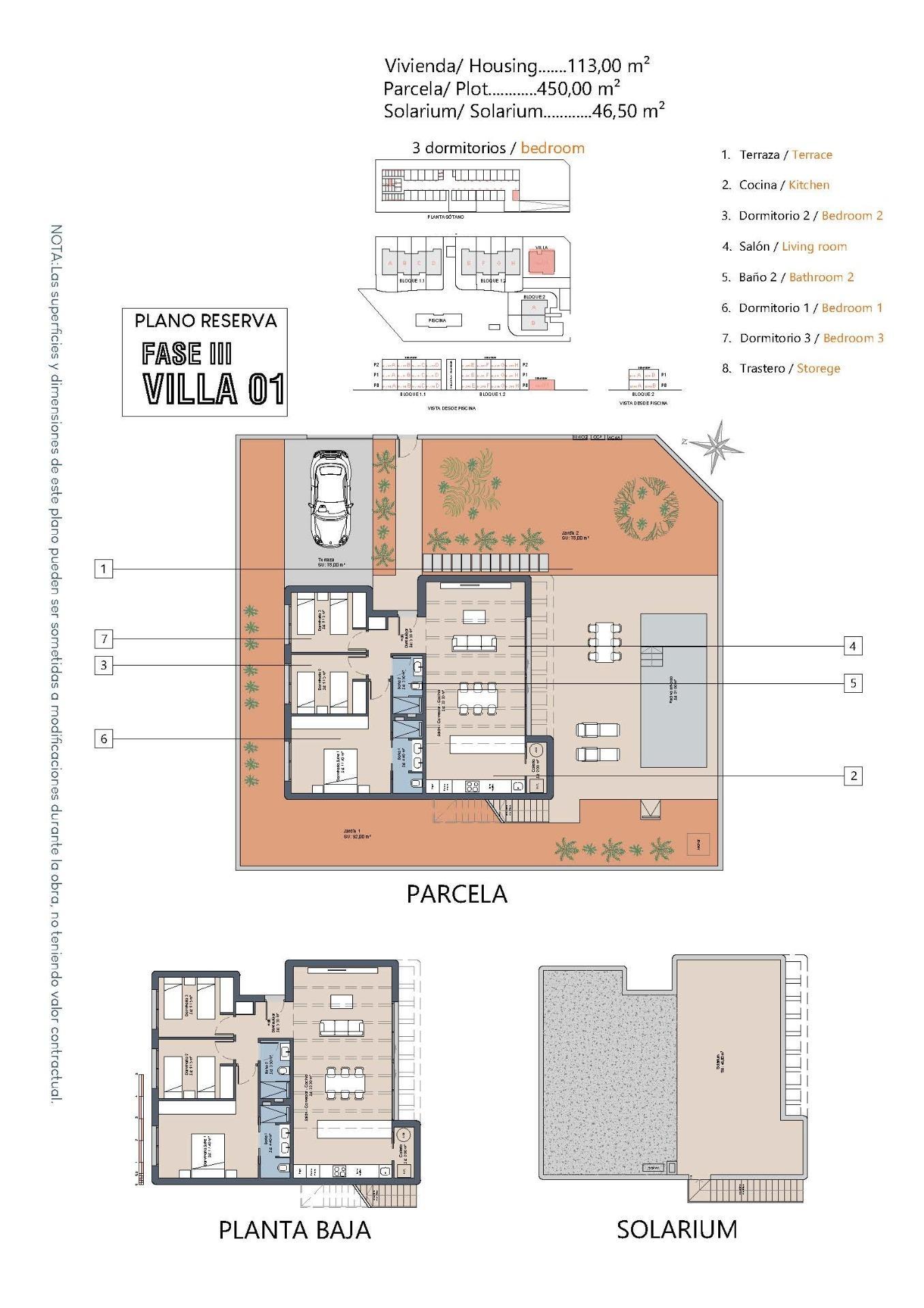 Villa obra nueva con piscina en Los Alcázares — 3 hab