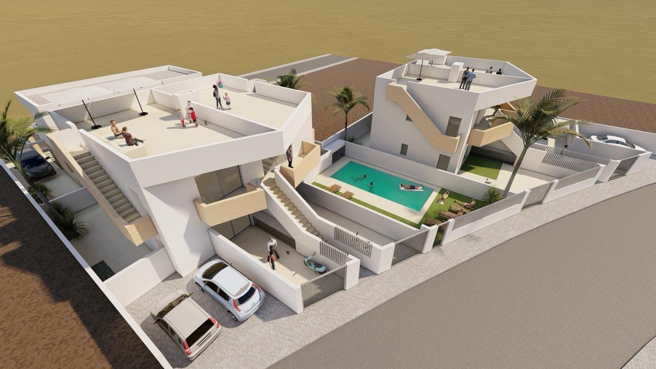 Villa obra nueva 200m playa Puerto de Mazarrón - 2 dorm, terraza mar