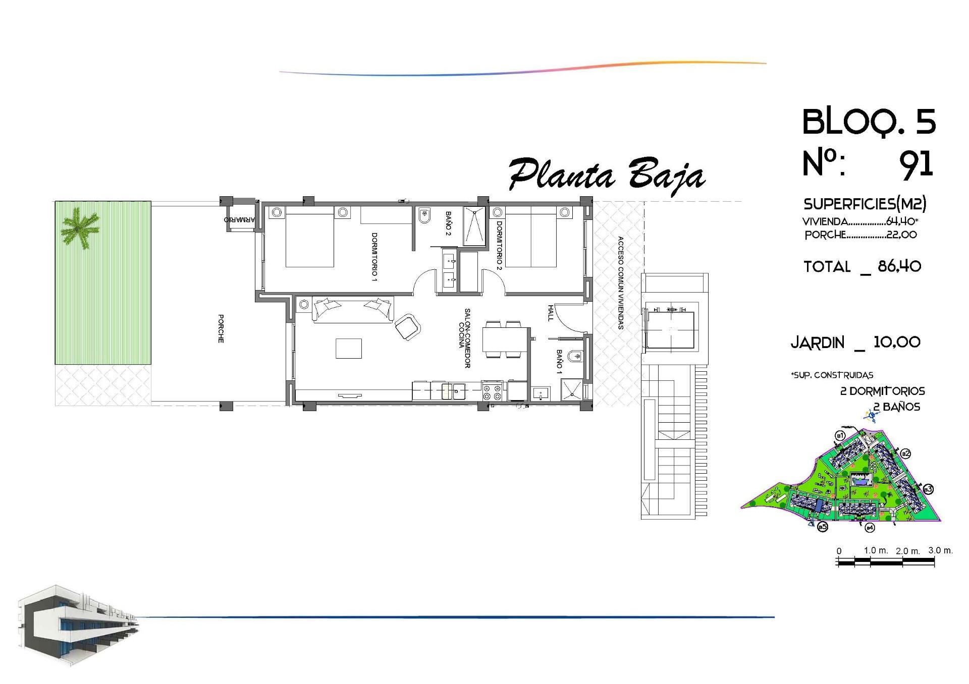 Apartamento obra nueva con piscina privada en Guardamar — 2 dorm