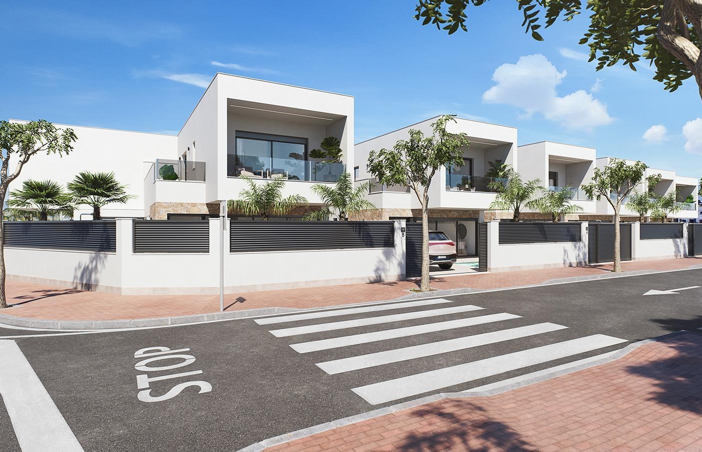 Villa obra nueva con piscina en San Pedro del Pinatar — 3 dorm.