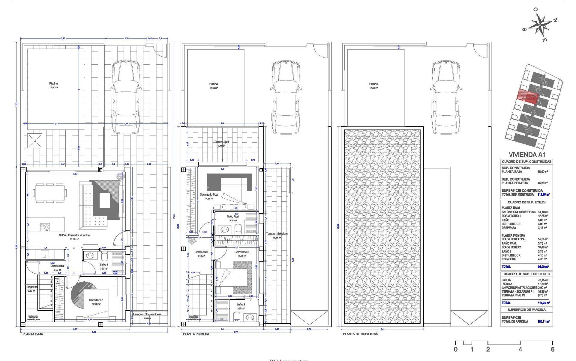 Villa obra nueva con piscina en San Pedro del Pinatar — 3 dorm.