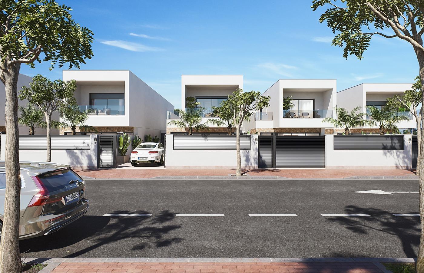 Villa obra nueva con piscina en San Pedro del Pinatar — 3 dorm.