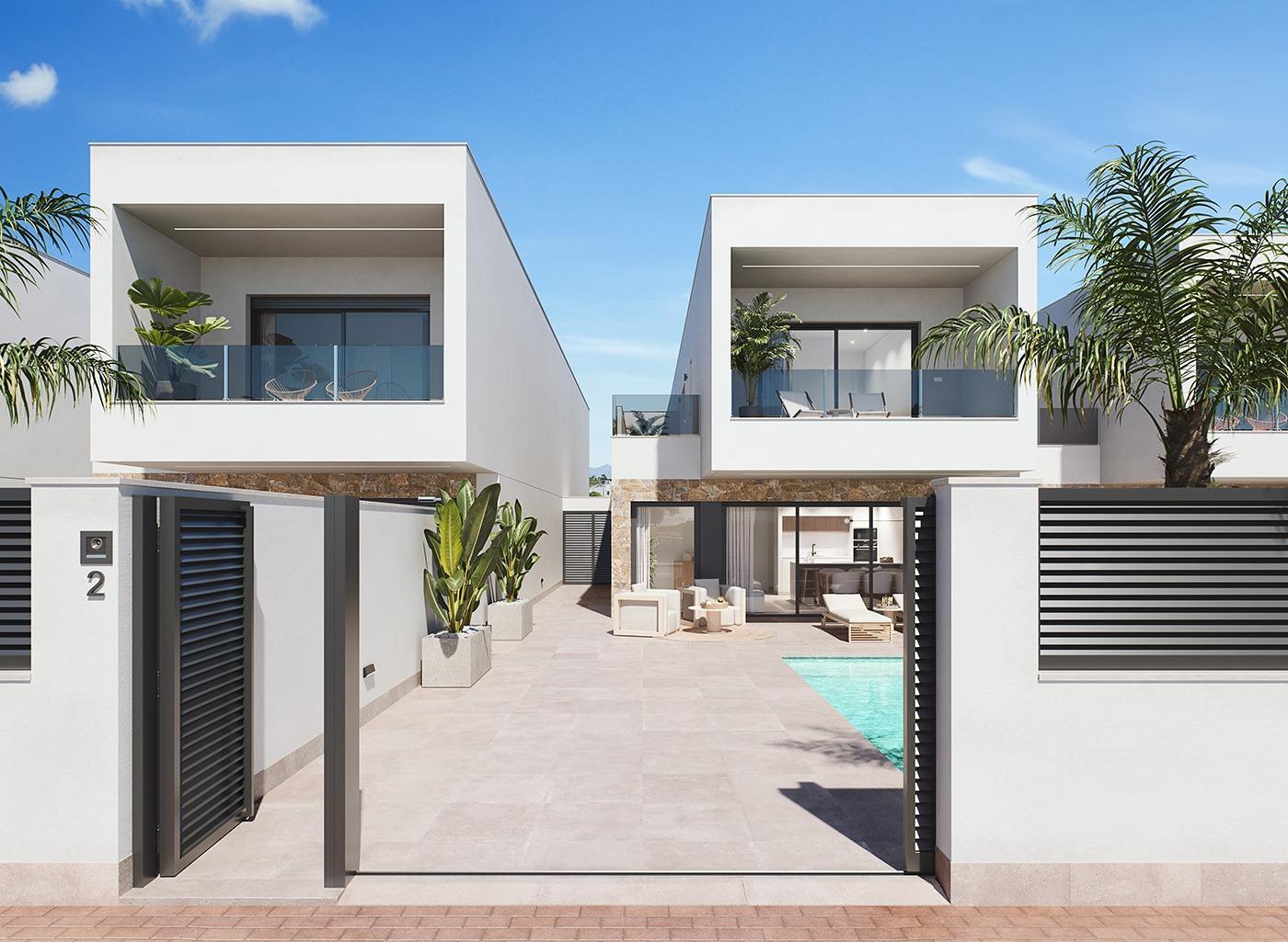Villa obra nueva con piscina en San Pedro del Pinatar — 3 dorm.