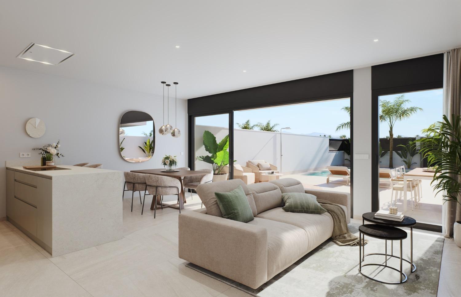Villa obra nueva con piscina en San Pedro del Pinatar — 3 dorm.