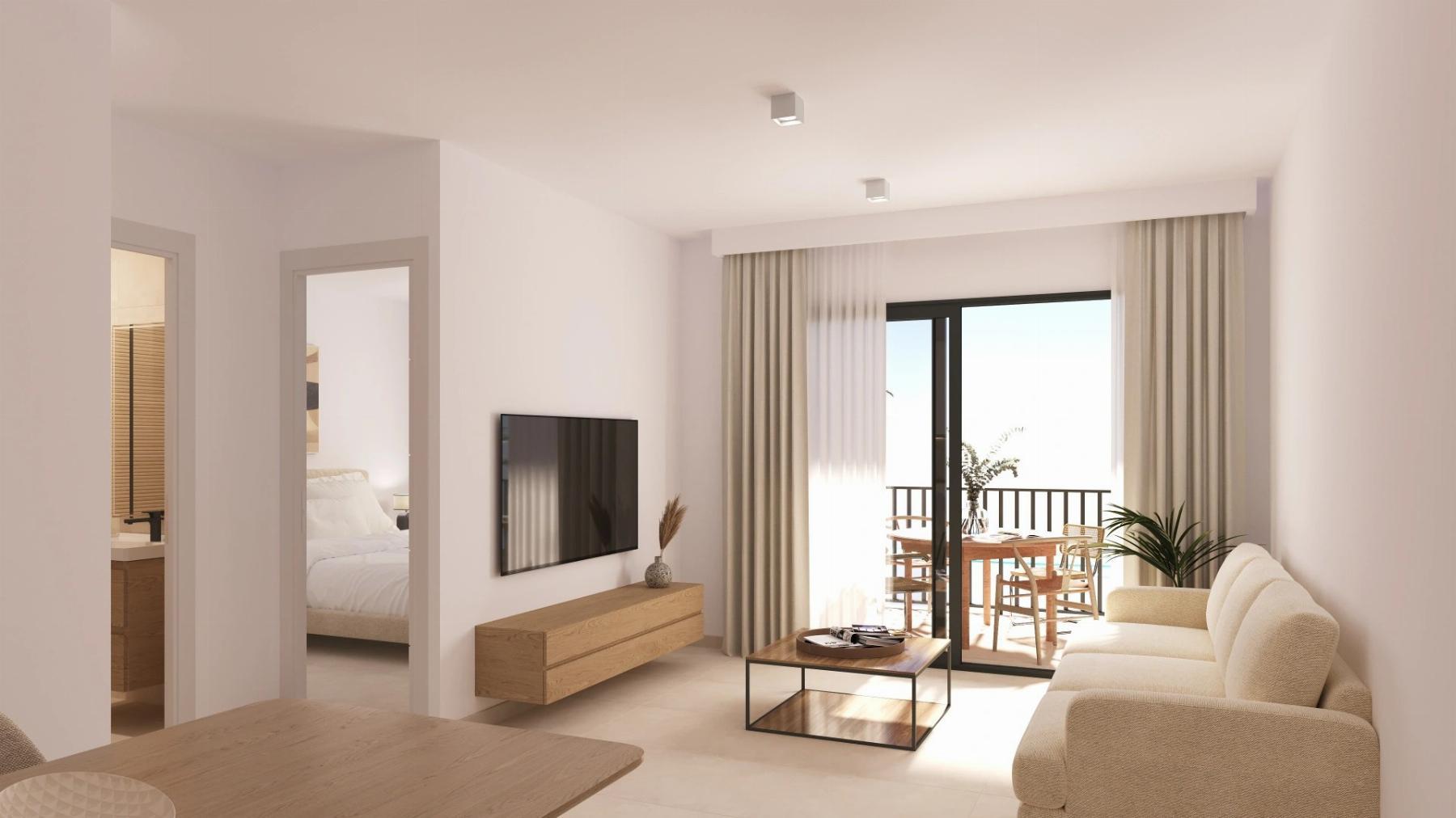 Apartamento 1 dorm. en Centro San Miguel Salinas — Piscina y Vistas Pueblo