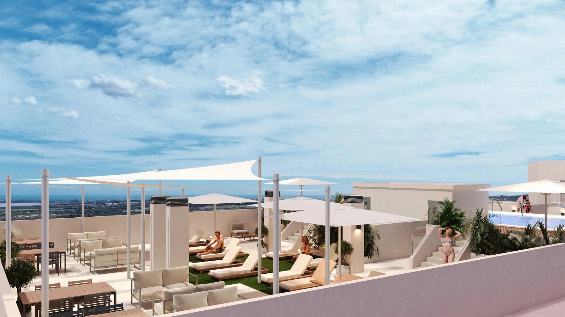 Apartamento 1 dorm. en Centro San Miguel Salinas — Piscina y Vistas Pueblo
