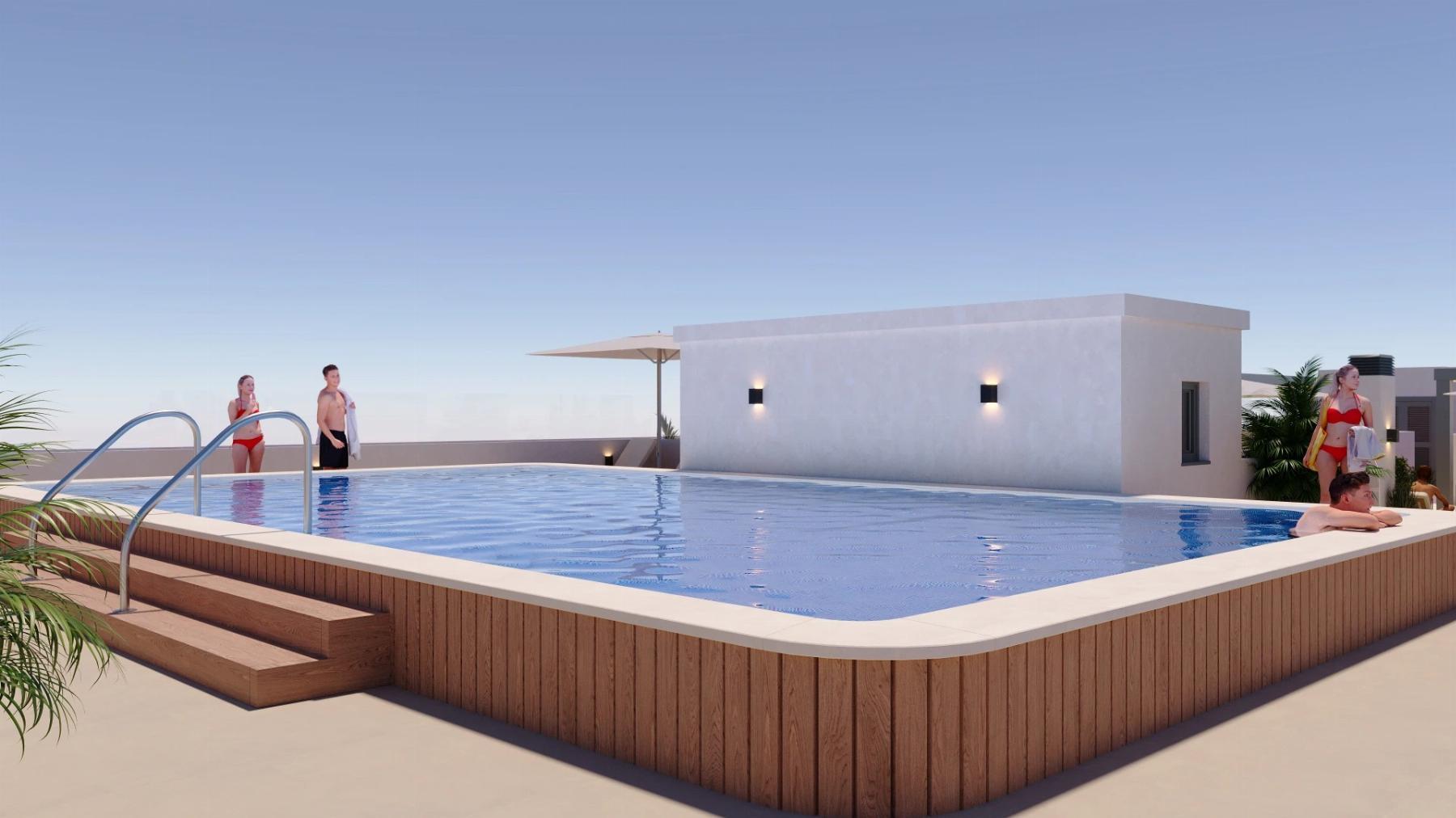 Apartamento 1 dorm. en Centro San Miguel Salinas — Piscina y Vistas Pueblo
