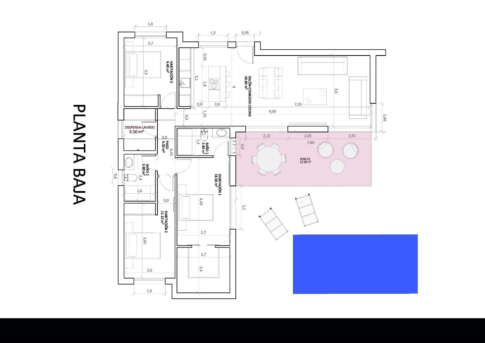 Villa obra nueva con piscina en Monforte del Cid - 3 hab