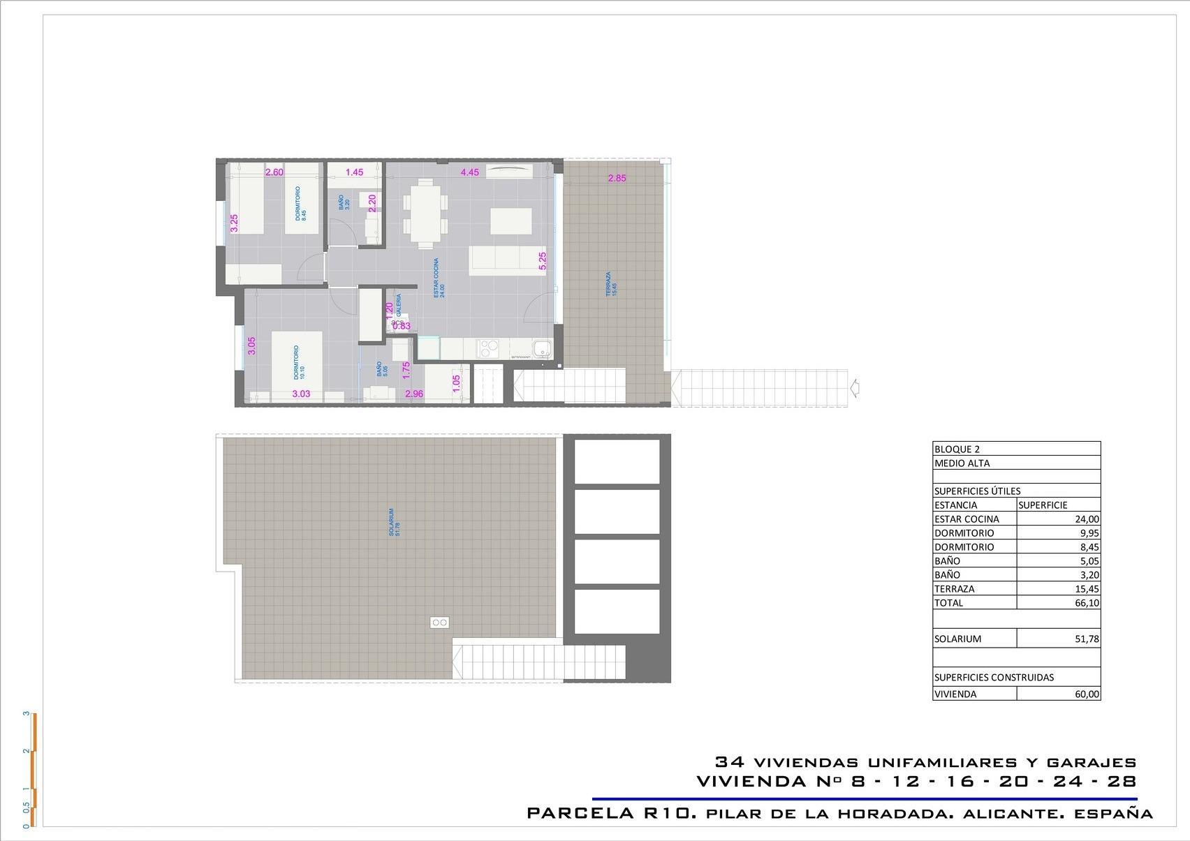 Chalet obra nueva en Pilar de la Horadada con piscina privada — 2 dorm