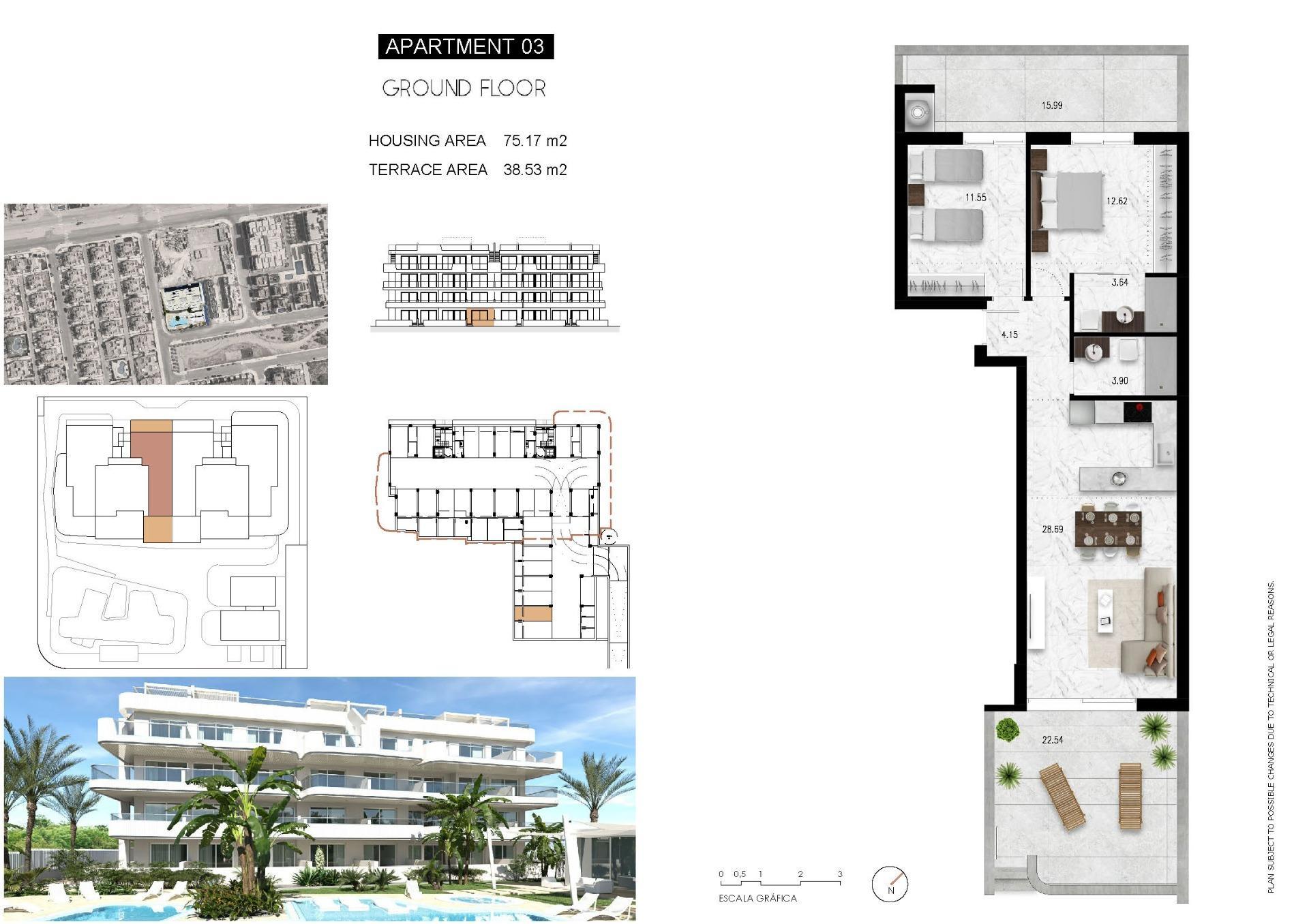 Apartamento Obra Nueva con Piscina Privada en Orihuela Costa - 2 Dorm.