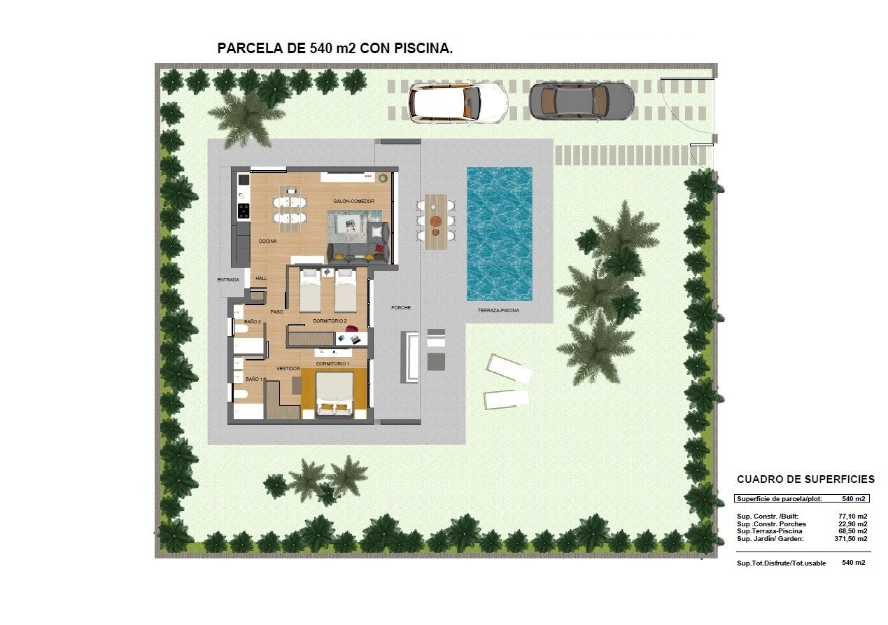 Villa obra nueva con piscina privada en Calasparra - 2 hab.