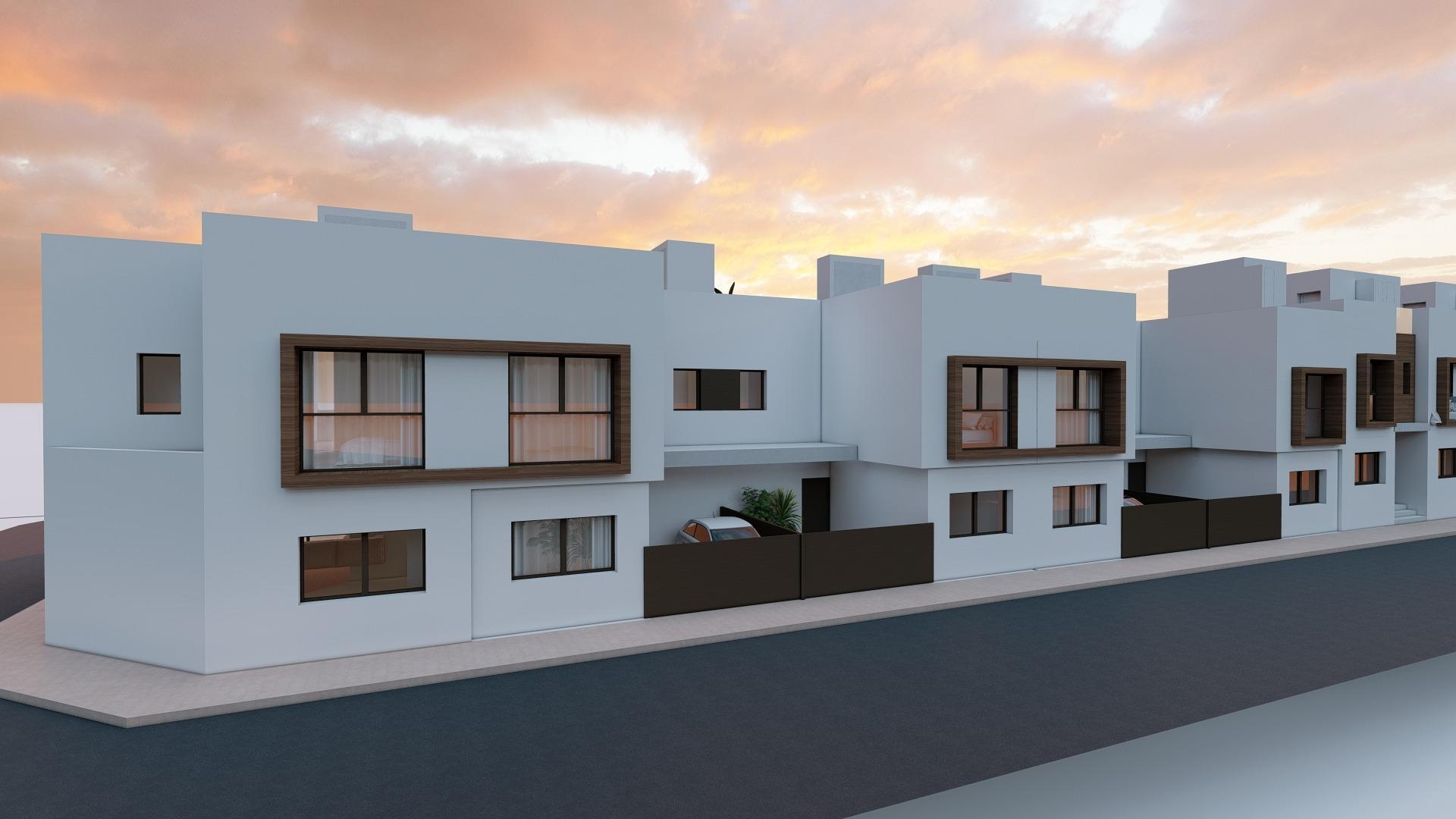 Obra Nueva: Adosado con Piscina Privada en San Javier — 3 Dorm