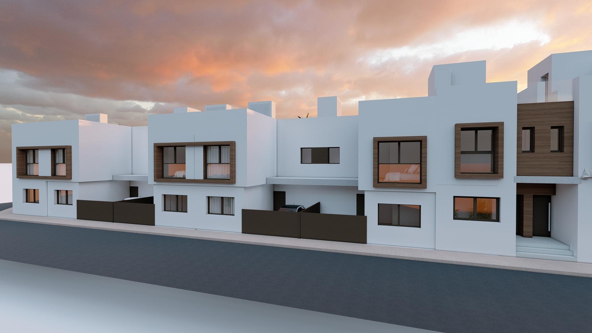 Obra Nueva: Adosado con Piscina Privada en San Javier — 3 Dorm