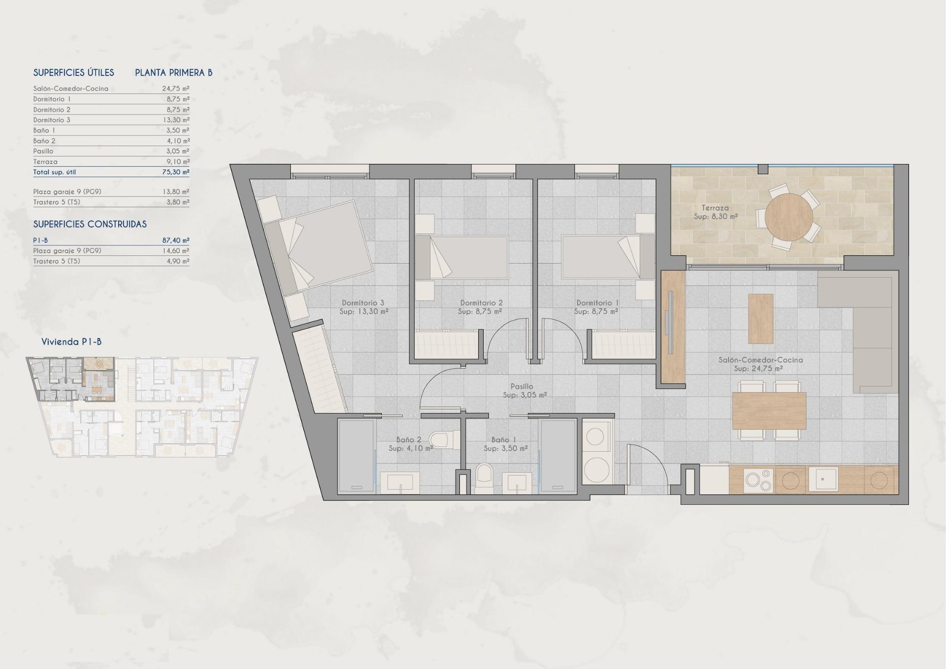 Obra Nueva: Apartamento con Piscina Privada en San Pedro del Pinatar — 3 Dorm.