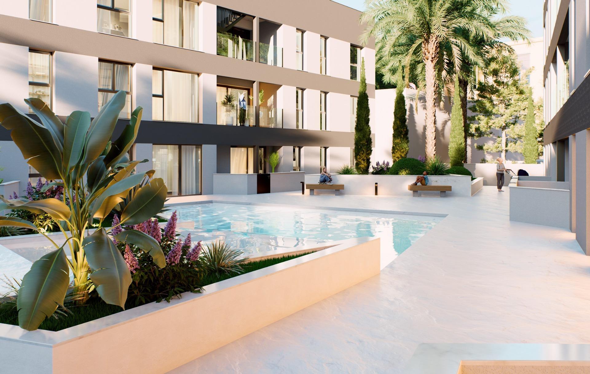 Apartamento obra nueva con piscina privada en San Pedro del Pinatar — 2 dorm.