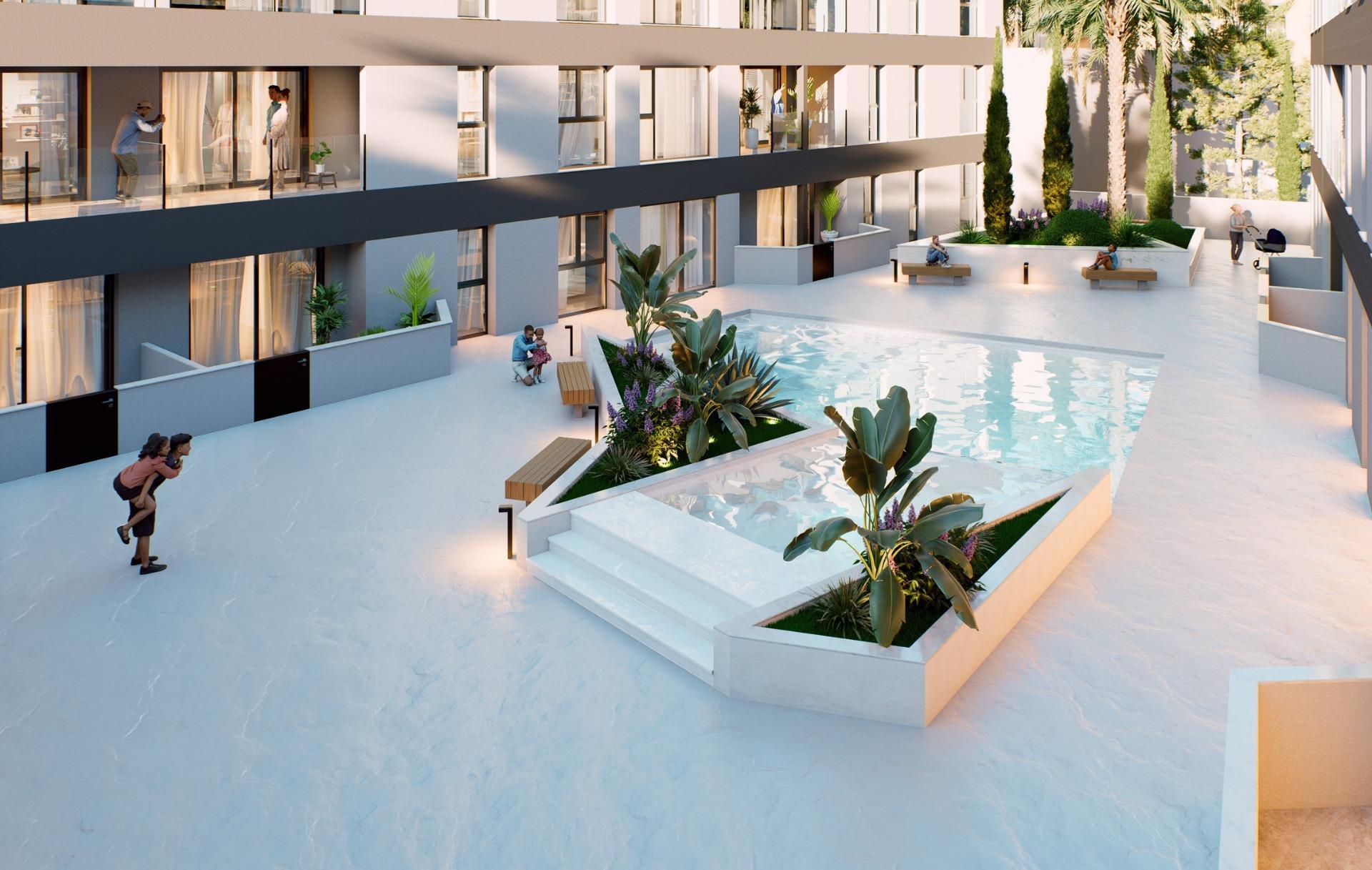 Apartamento obra nueva con piscina privada en San Pedro del Pinatar — 2 dorm.