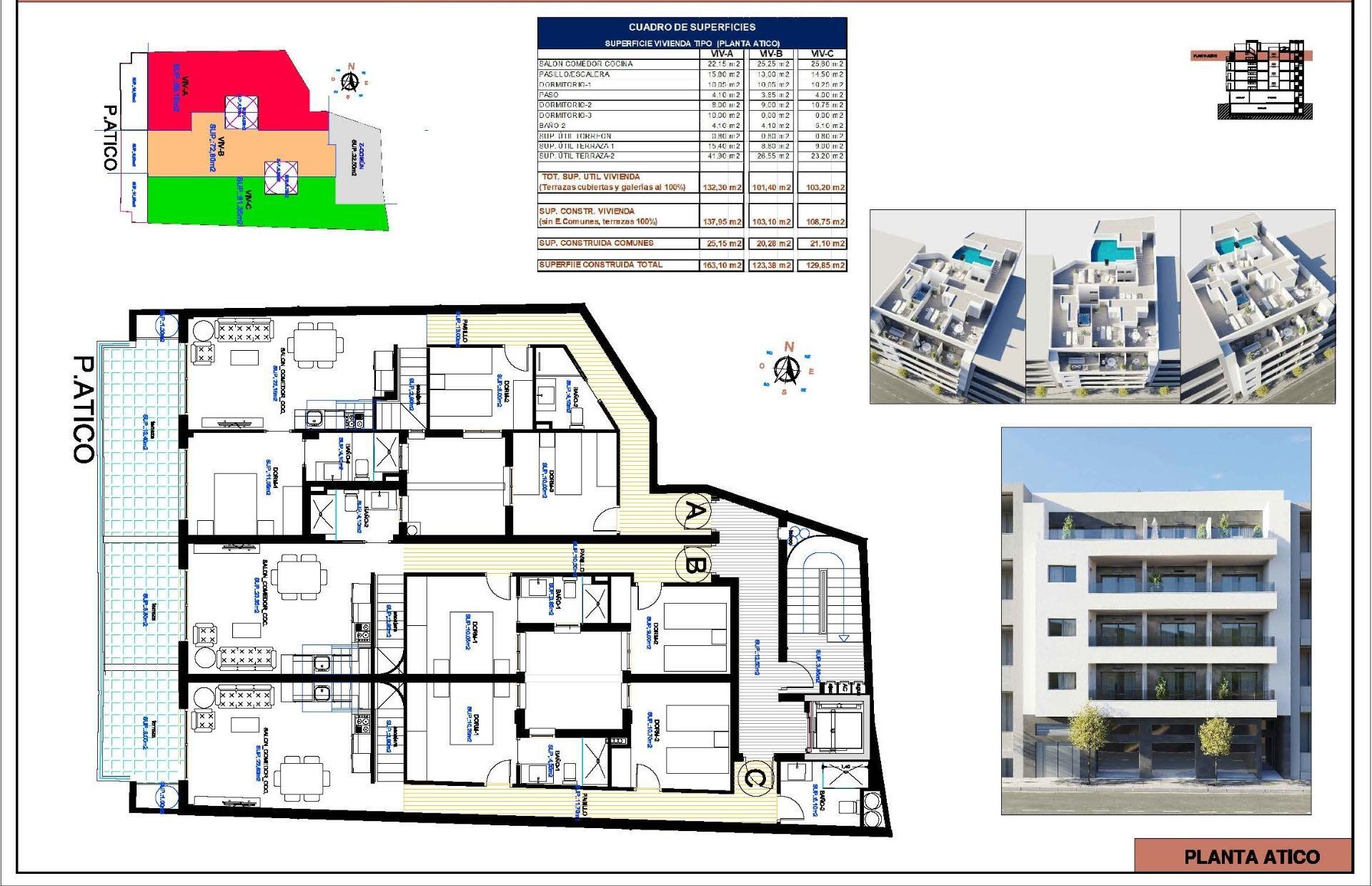 Ático obra nueva con piscina privada en Torrevieja — 3 dorm