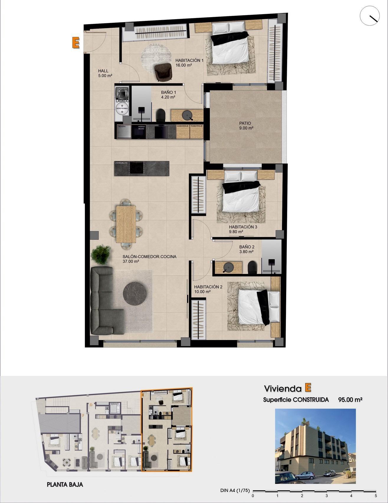 Apartamento Obra Nueva en Catral con Piscina Privada — 3 Dorm.