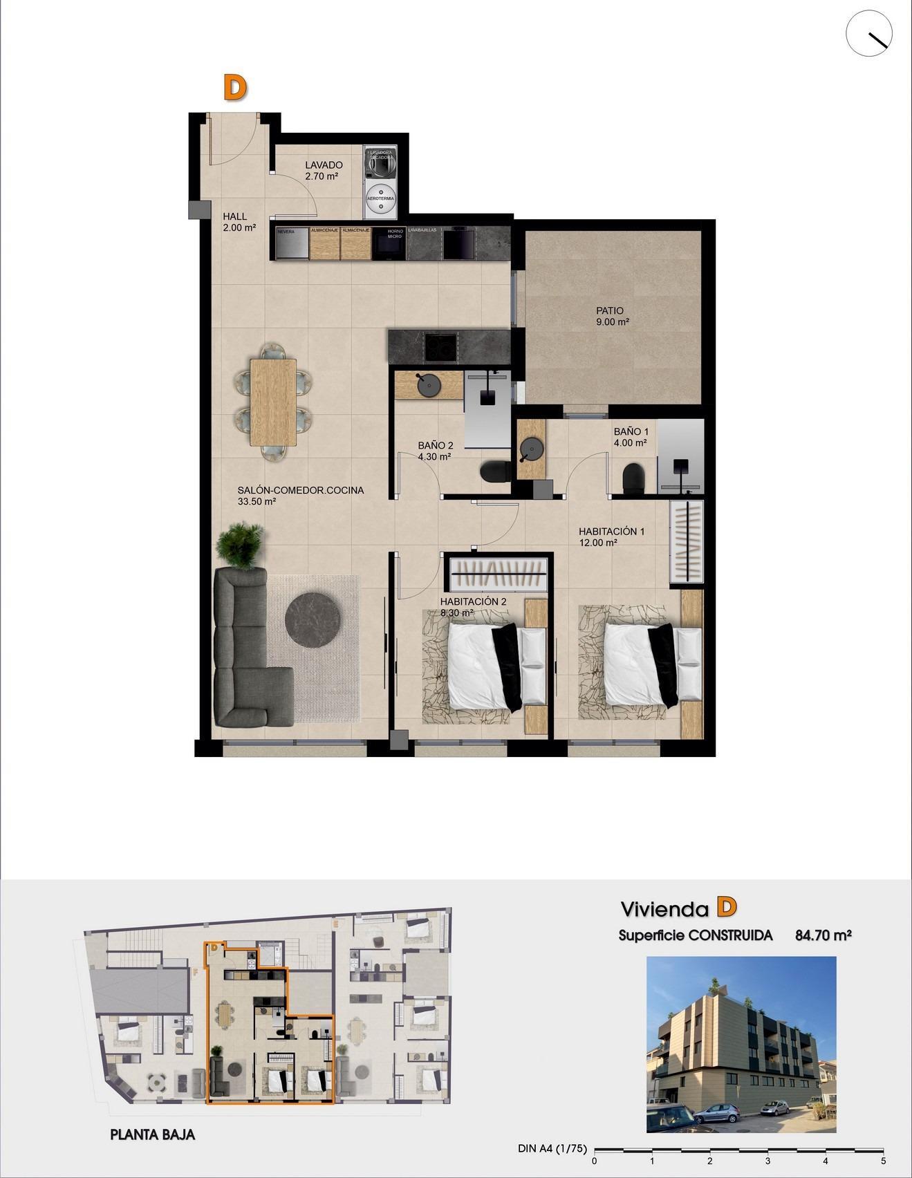 Apartamento obra nueva con piscina privada en Catral — 2 dorm.