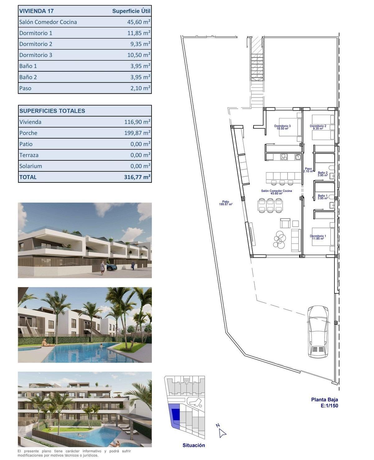Chalet obra nueva con piscina privada en Pilar de la Horadada — 3 dorm
