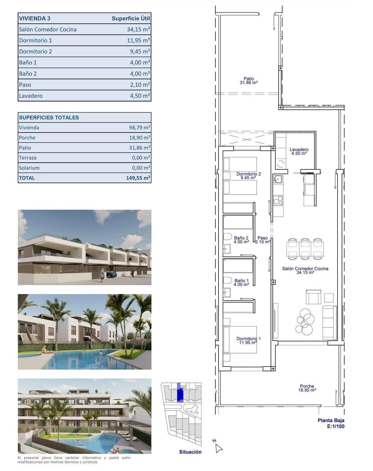 Apartamento Obra Nueva con Piscina Privada en Pilar de La Horadada — 310.000€