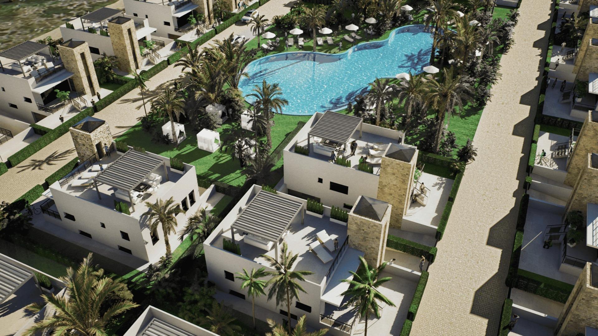Villa obra nueva en Mazarron con piscina privada y solárium — 3 hab