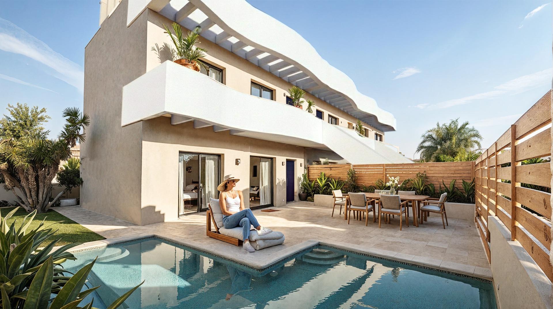 Chalet de obra nueva con piscina privada en Pilar de la Horadada — 3 dorm.