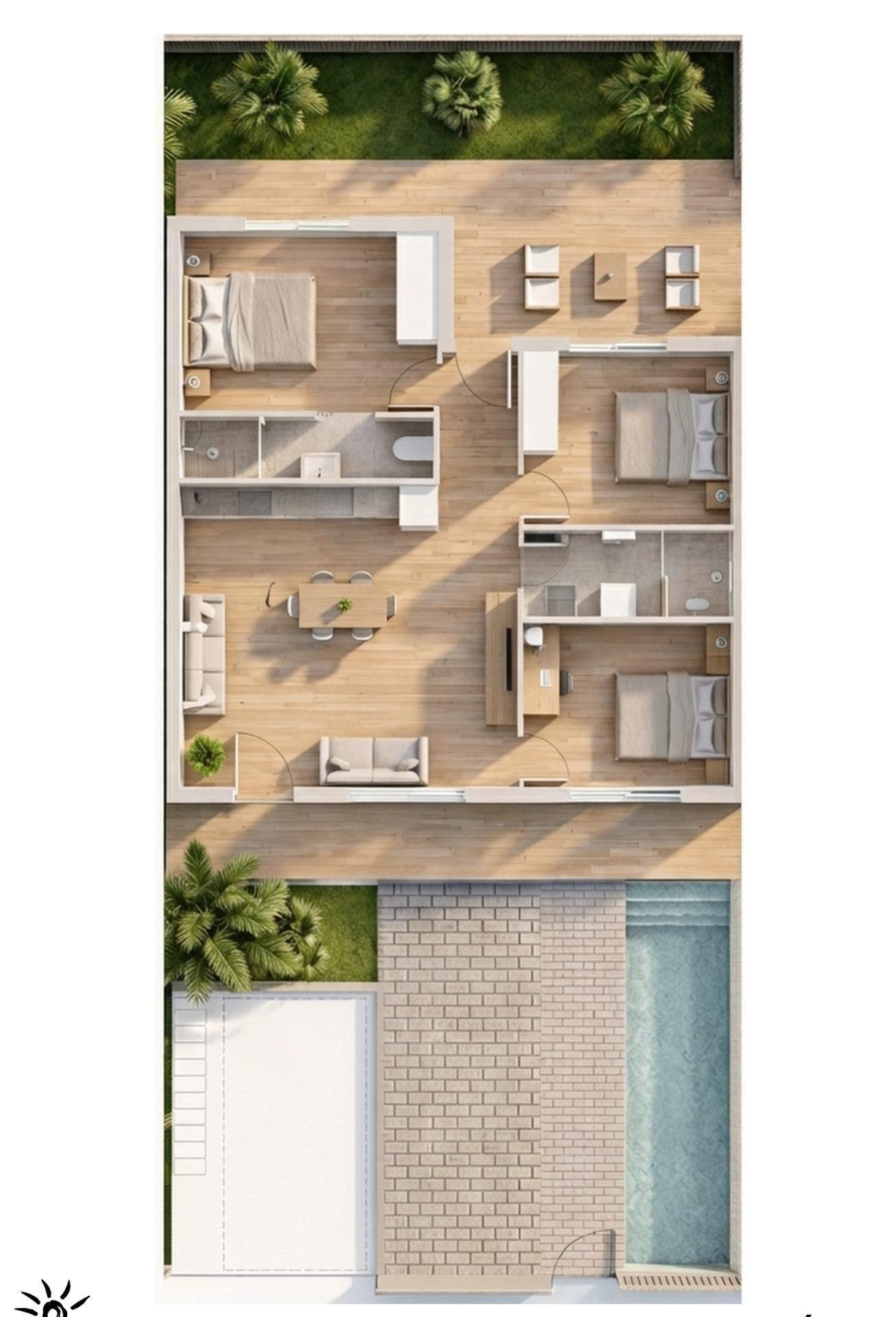 Chalet de obra nueva con piscina privada en Pilar de la Horadada — 3 dorm.