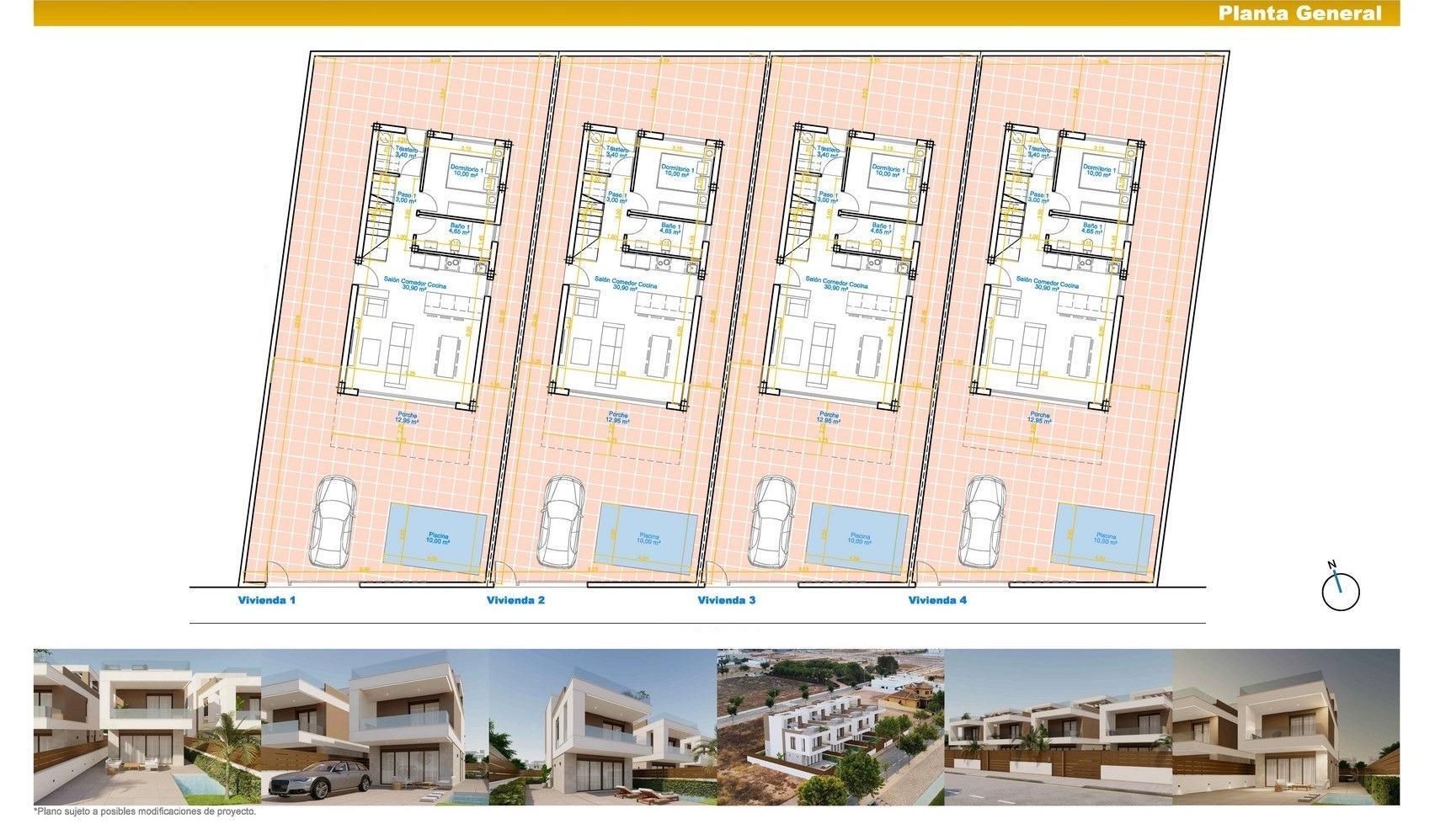 Villa obra nueva con piscina en Pilar de la Horadada — 3 hab.