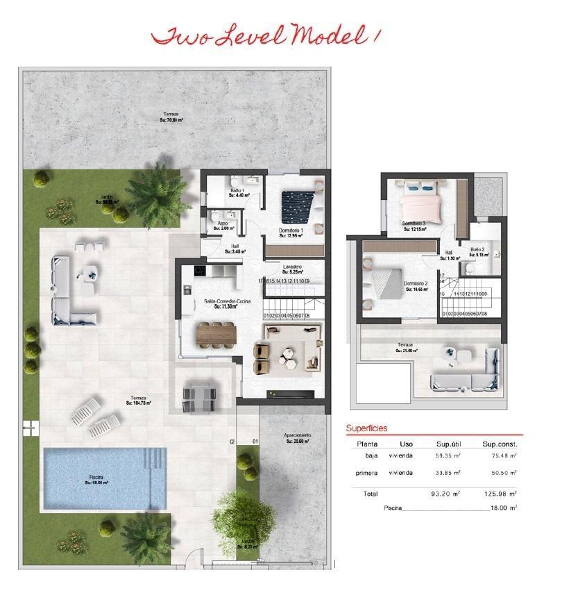 Villa Obra Nueva 3 Dorm. Piscina Privada en Baños y Mendigo — 499.900€