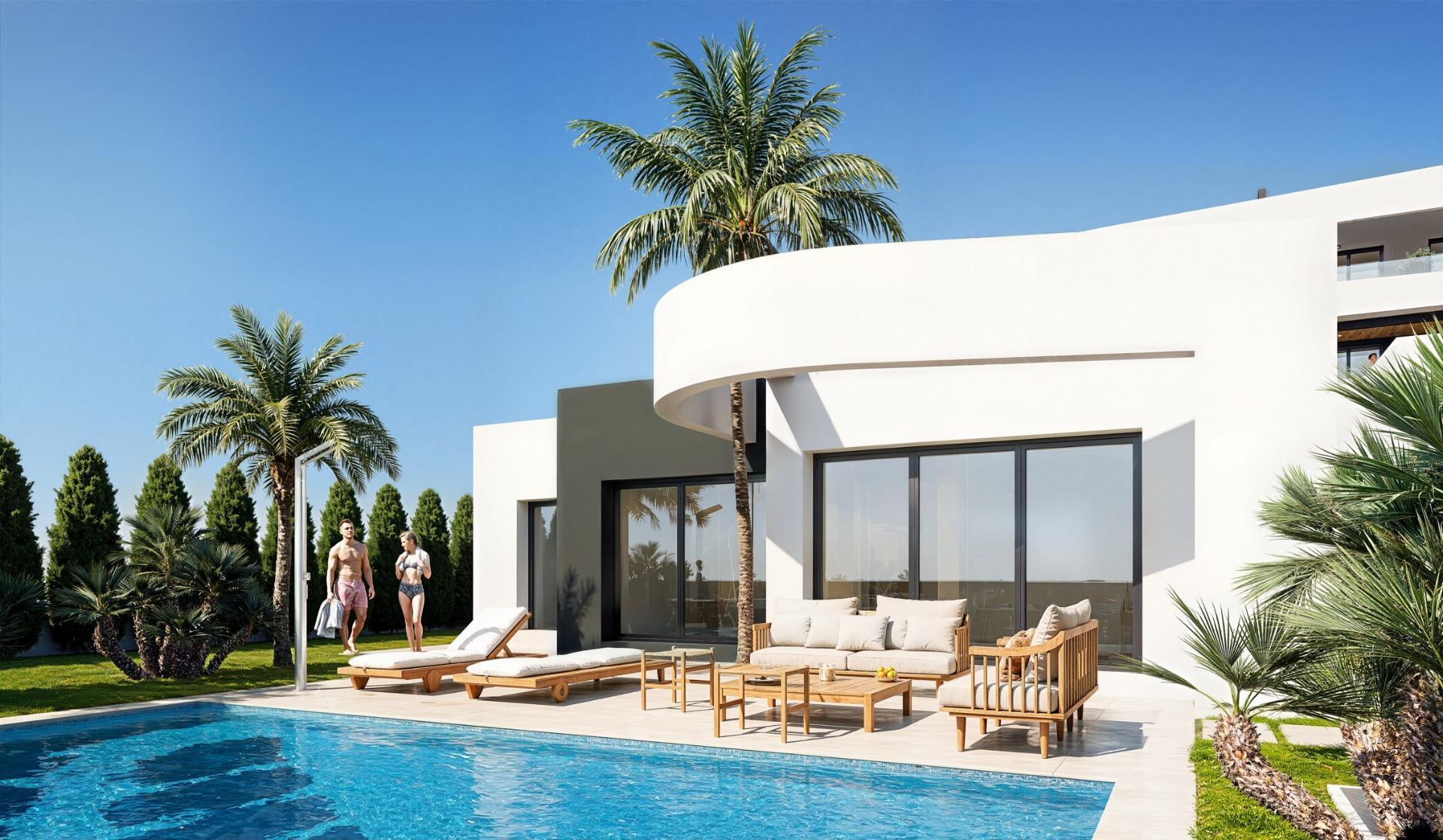 Villa obra nueva con piscina en Los Alcázares — 3 dorm, 250 m² parcela
