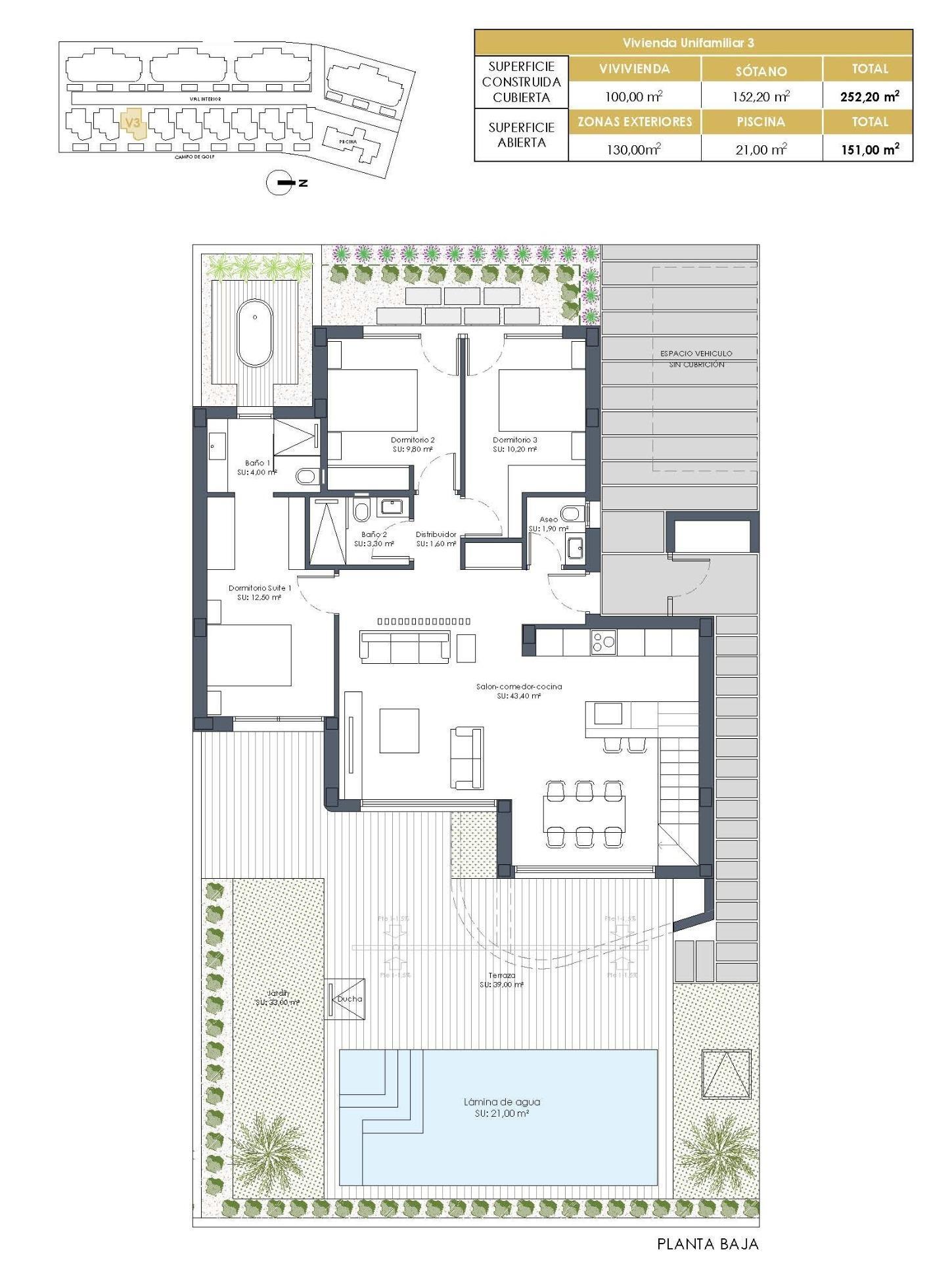 Villa obra nueva con piscina en Los Alcázares — 3 dorm, 250 m² parcela