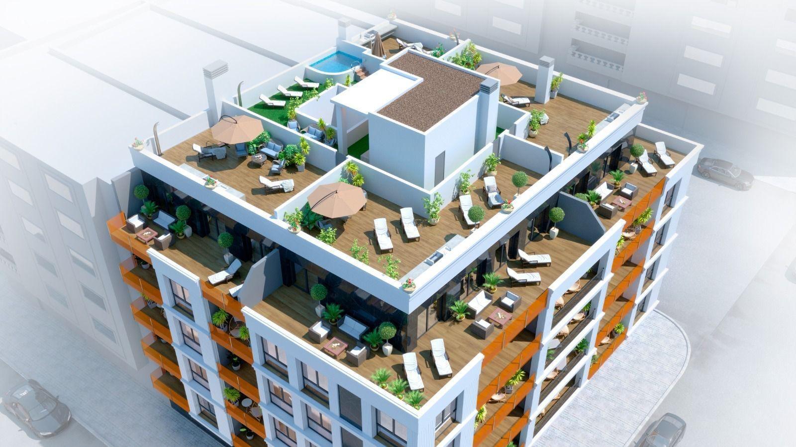 Ático Obra Nueva con Piscina Privada en Torrevieja — 2 Dorm.