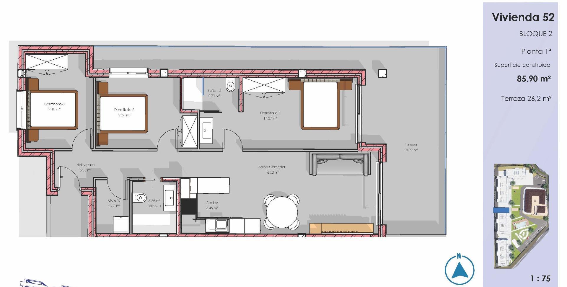 Obra Nueva: Apartamento 3 Dorm. con Piscina Privada en Guardamar