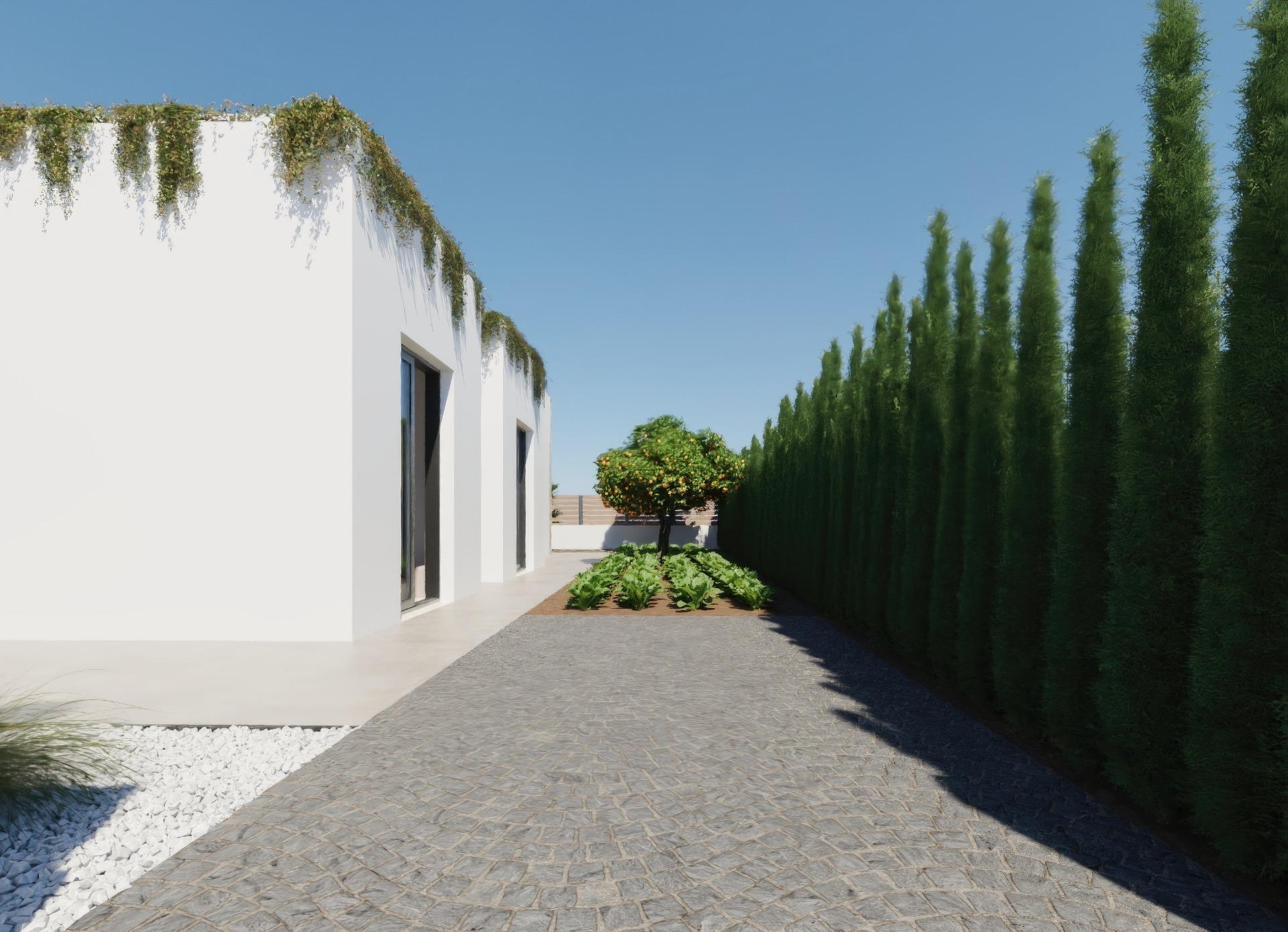 Villa obra nueva en Fuente Álamo con piscina privada y solárium — 3 dorm.