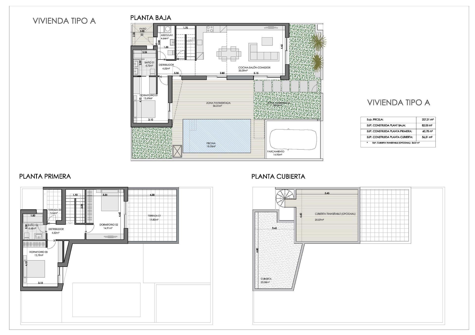 Villa de obra nueva con jardín y terraza en Bigastro — 3 dorm. y 142 m²