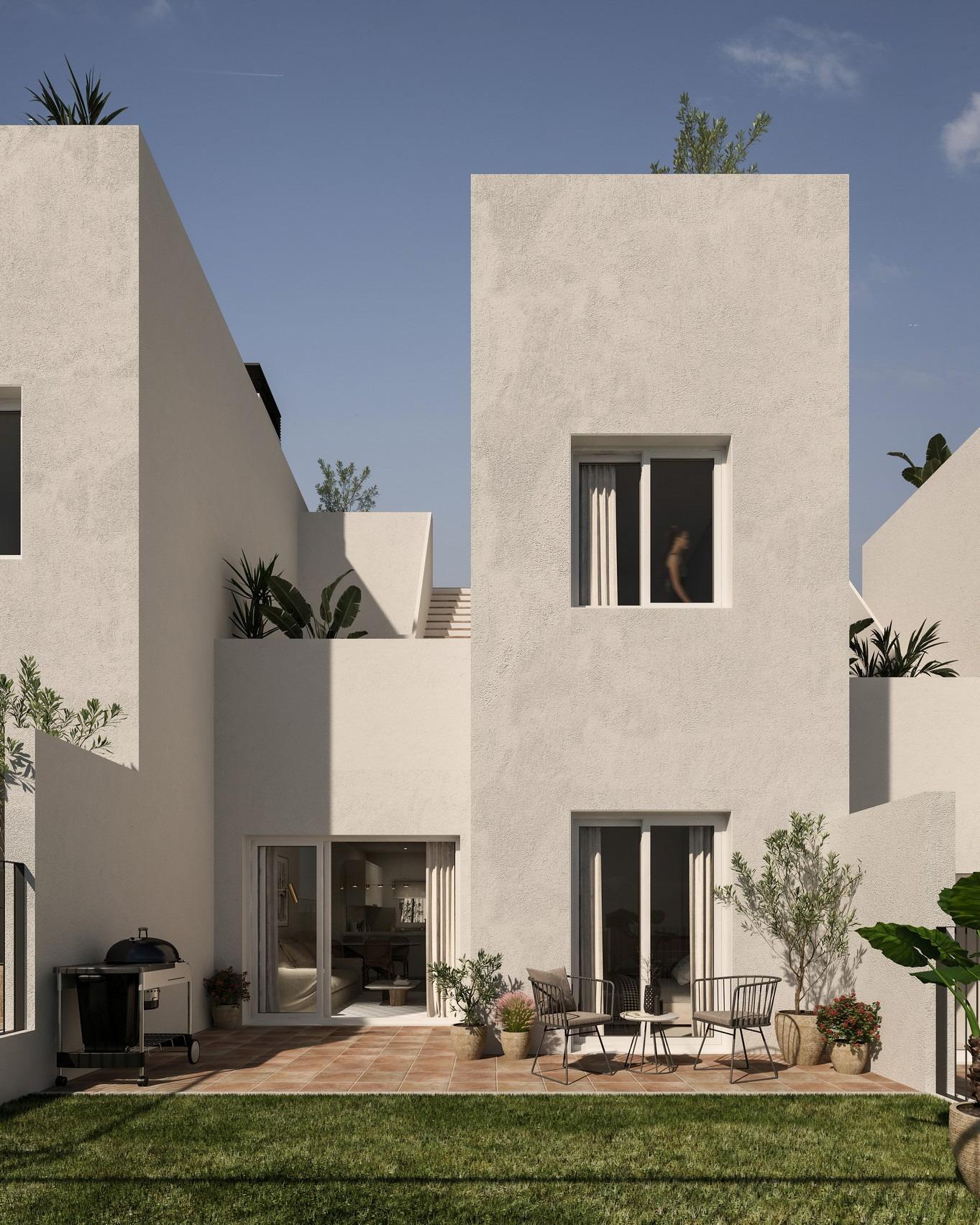 Adosado de obra nueva en Monforte del Cid con piscina privada y vistas al golf