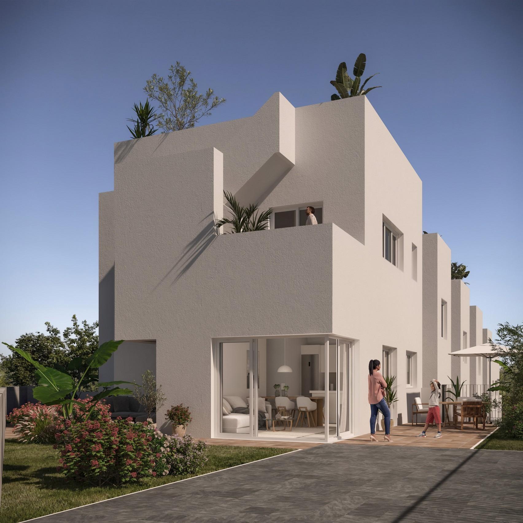 Adosado de obra nueva en Monforte del Cid con piscina privada y vistas al golf