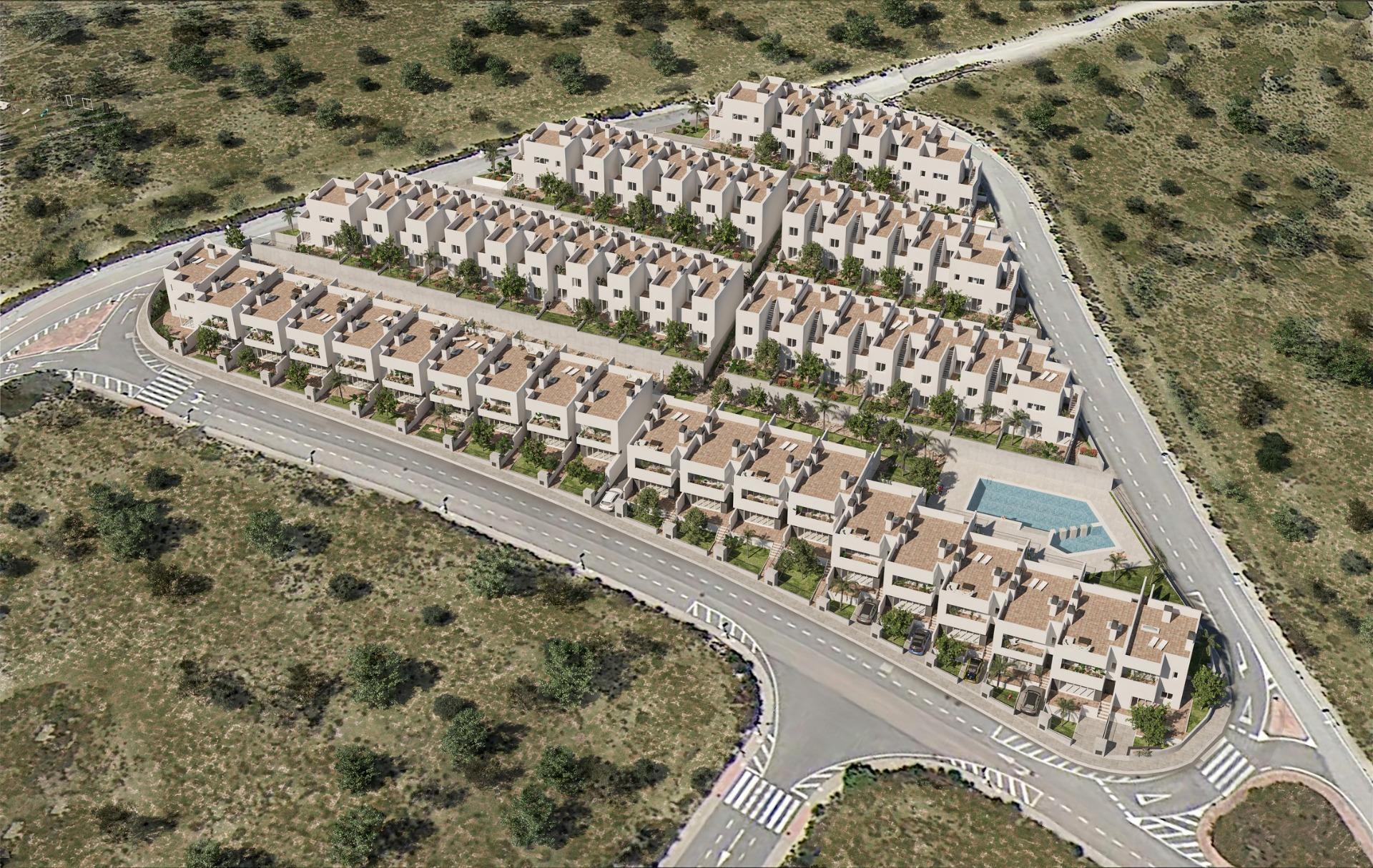 Adosado de obra nueva en Monforte del Cid con piscina privada y vistas al golf