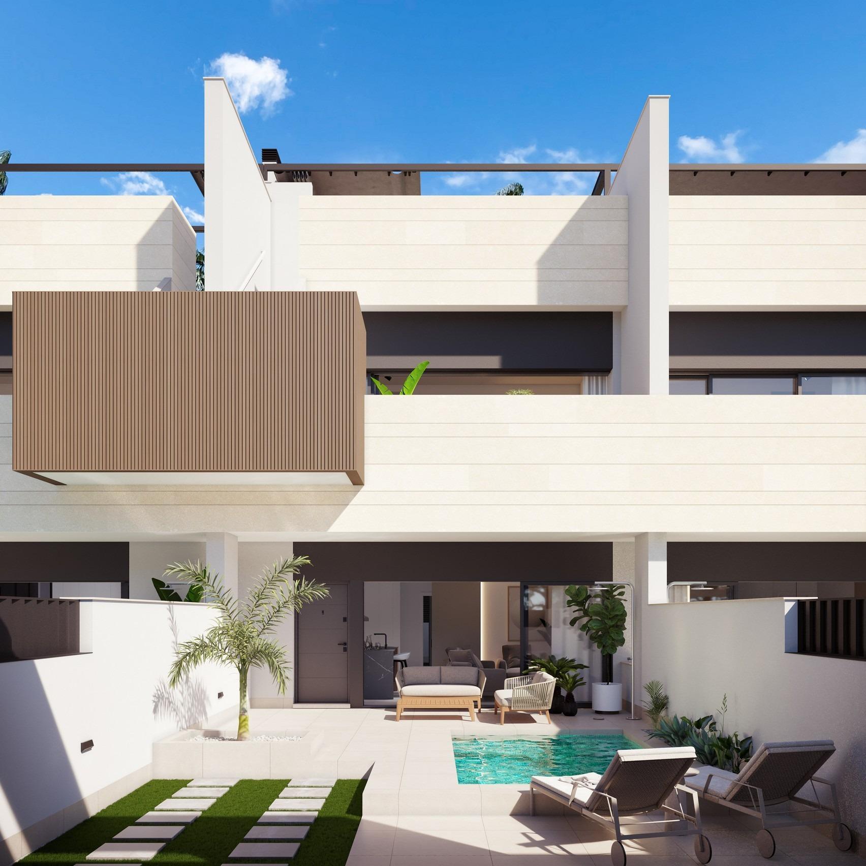 Chalet de obra nueva con piscina privada en Pilar de la Horadada — 3 dorm.