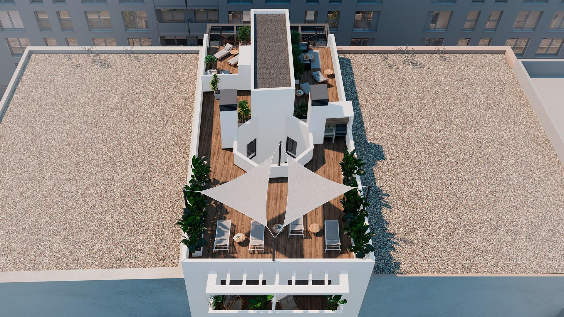 Apartamento de Obra Nueva a 250m de Playa del Cura en Torrevieja — 1 Dorm.