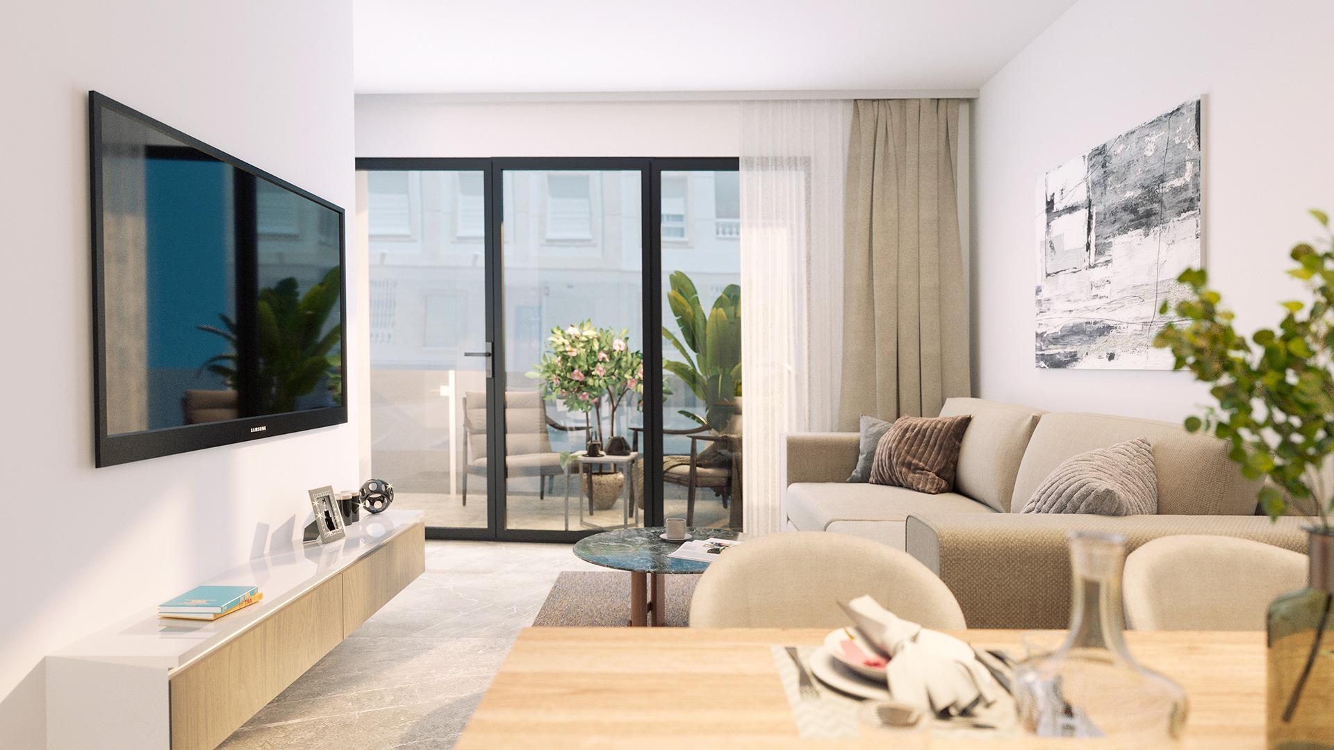 Apartamento de Obra Nueva a 250m de Playa del Cura en Torrevieja — 1 Dorm.
