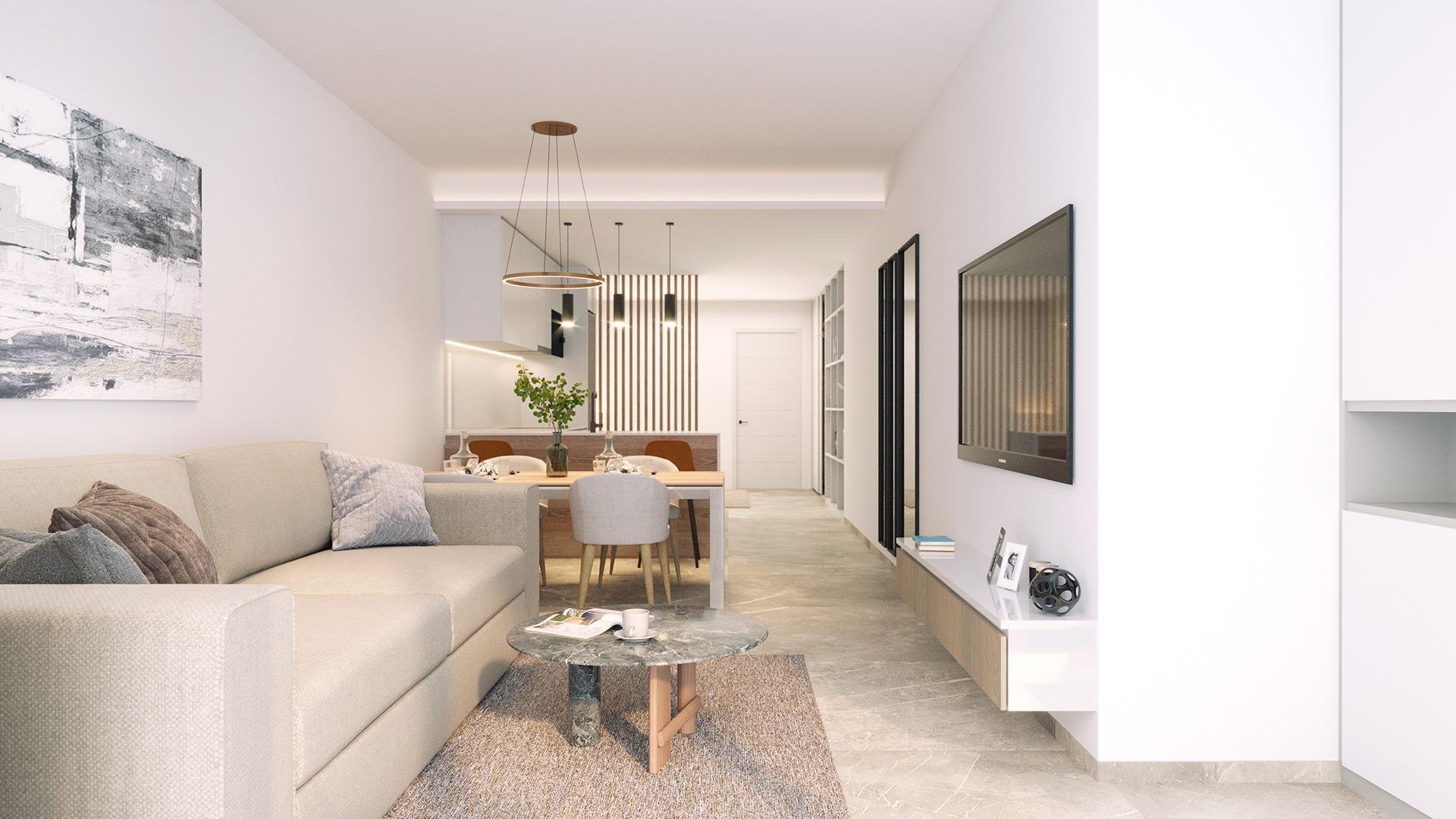 Apartamento de Obra Nueva a 250m de Playa del Cura en Torrevieja — 1 Dorm.