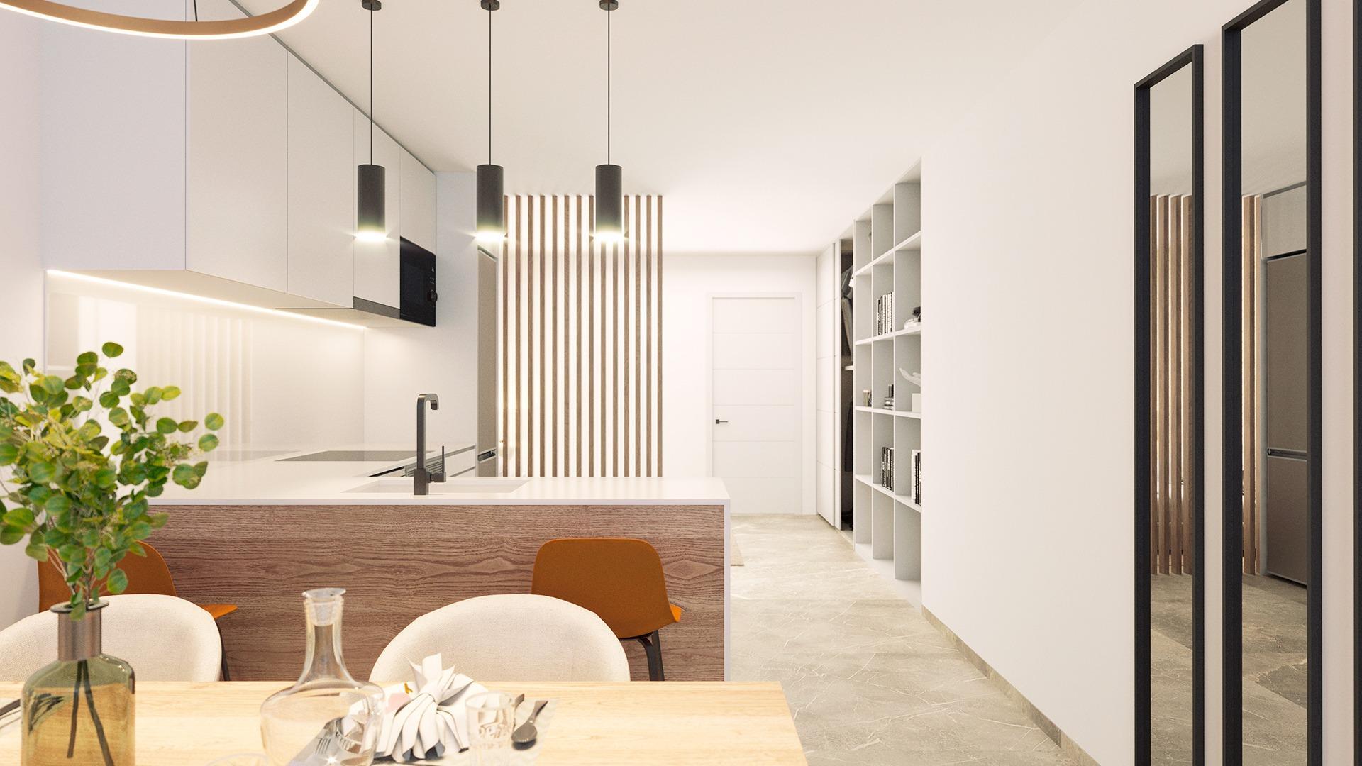 Apartamento de Obra Nueva a 250m de Playa del Cura en Torrevieja — 1 Dorm.