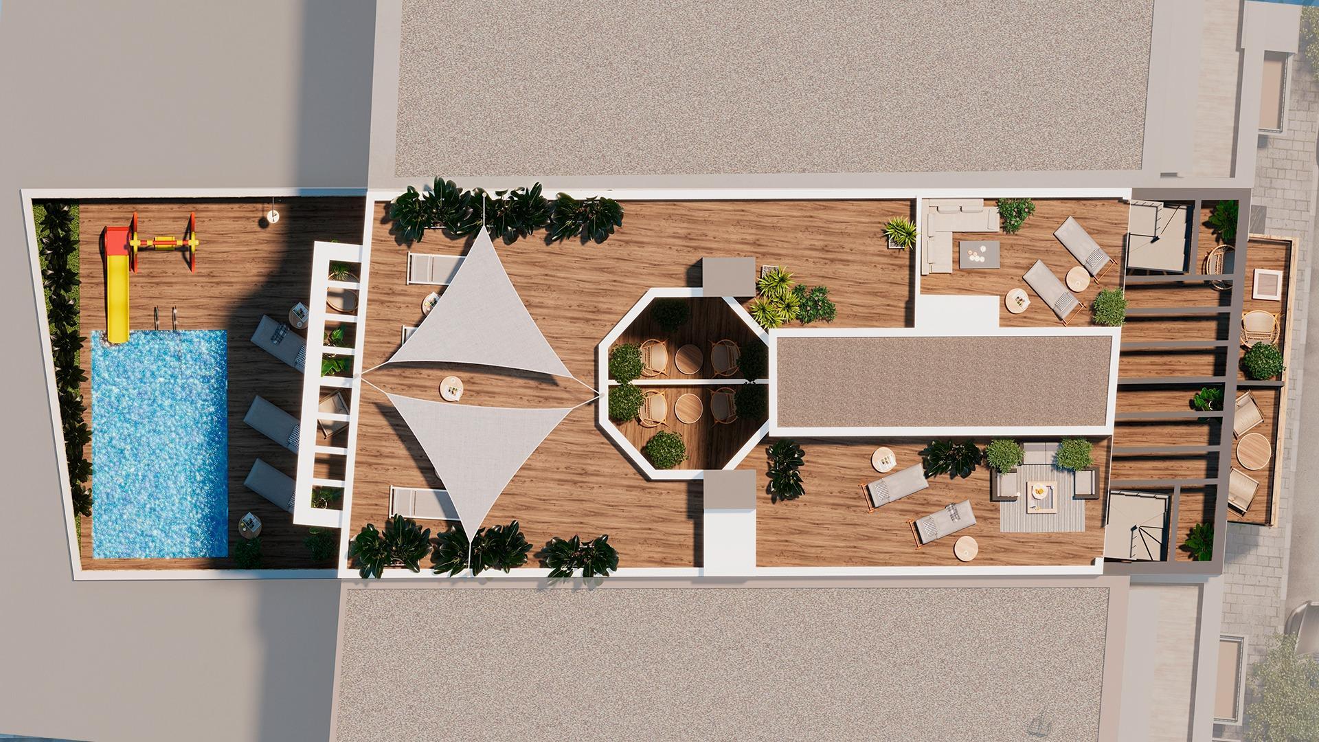 Apartamento de Obra Nueva a 250m de Playa del Cura en Torrevieja — 1 Dorm.