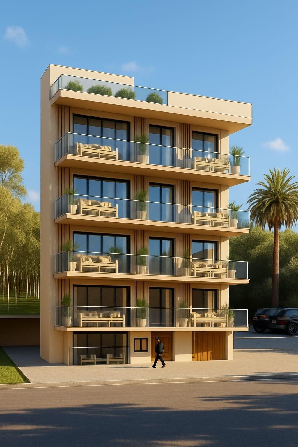 Estudio de obra nueva con licencia turística en Lo Pagán — Piscina en azotea